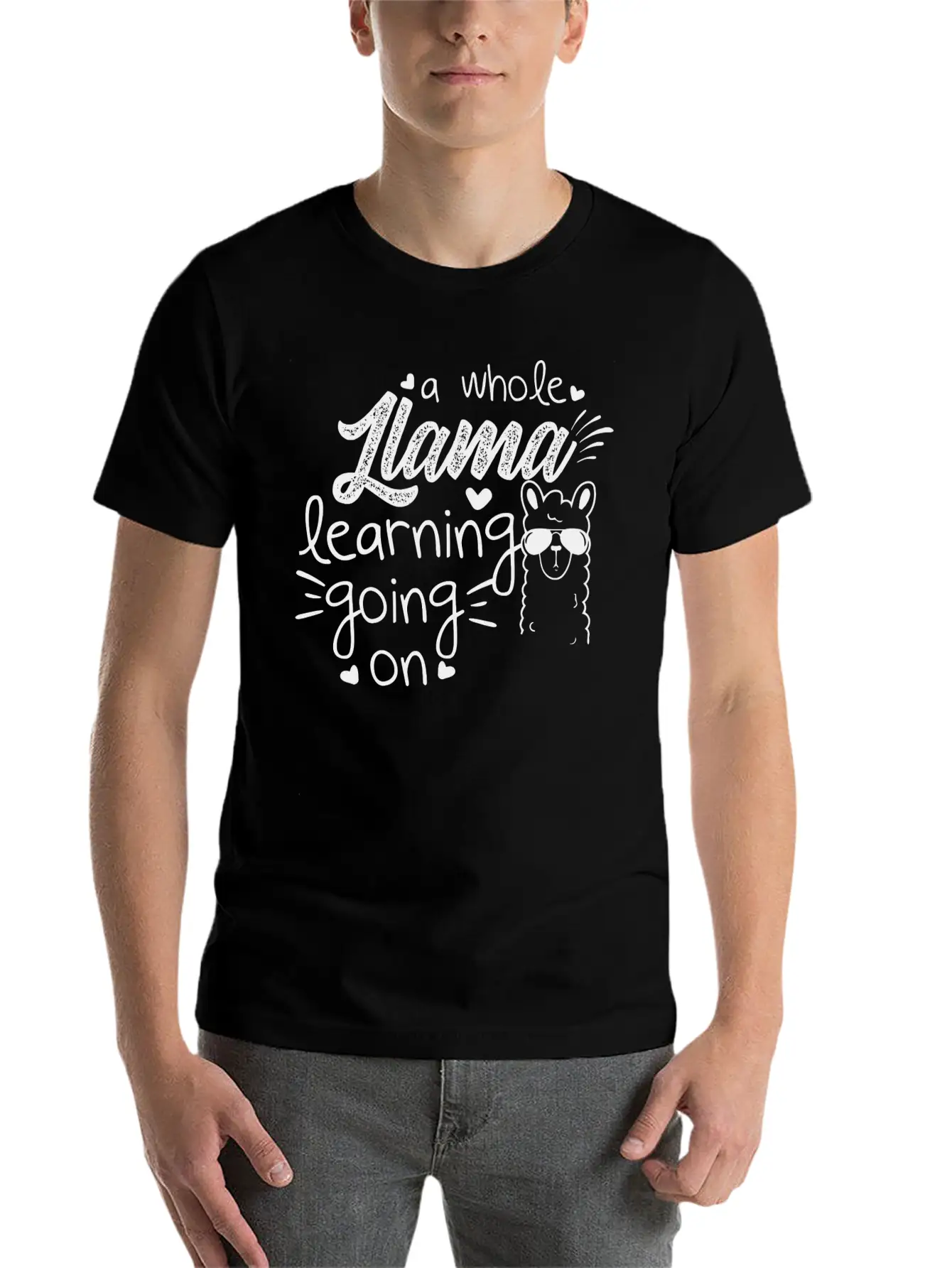A Whole Llama Learning Going On Essential Cotton Tee For Daily Outfits ¨C Unisex Style