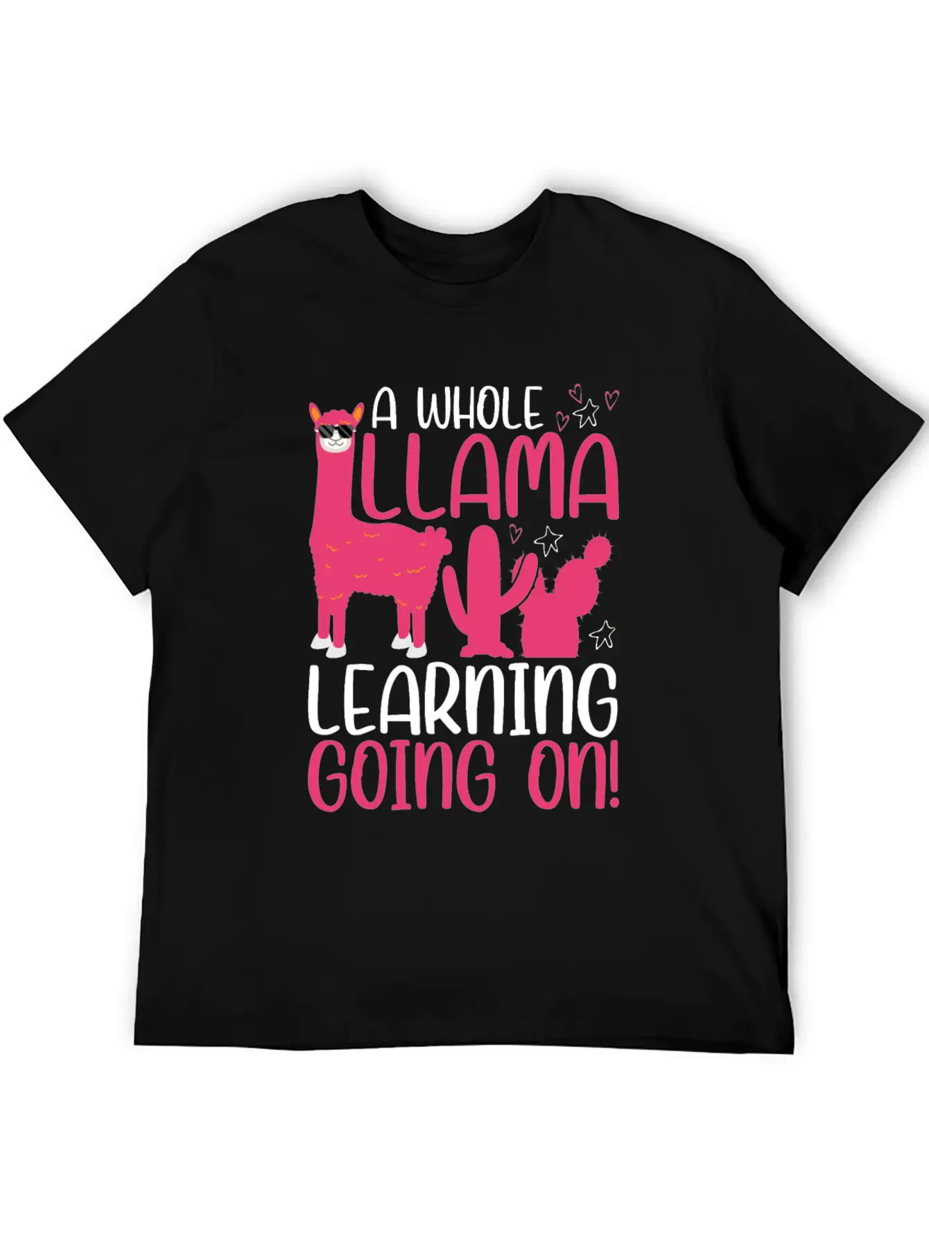 A Whole Llama Learning Going On Kindergarten Teach Basic Graphic T-Shirt ¨C Daily Comfort In Soft Cotton