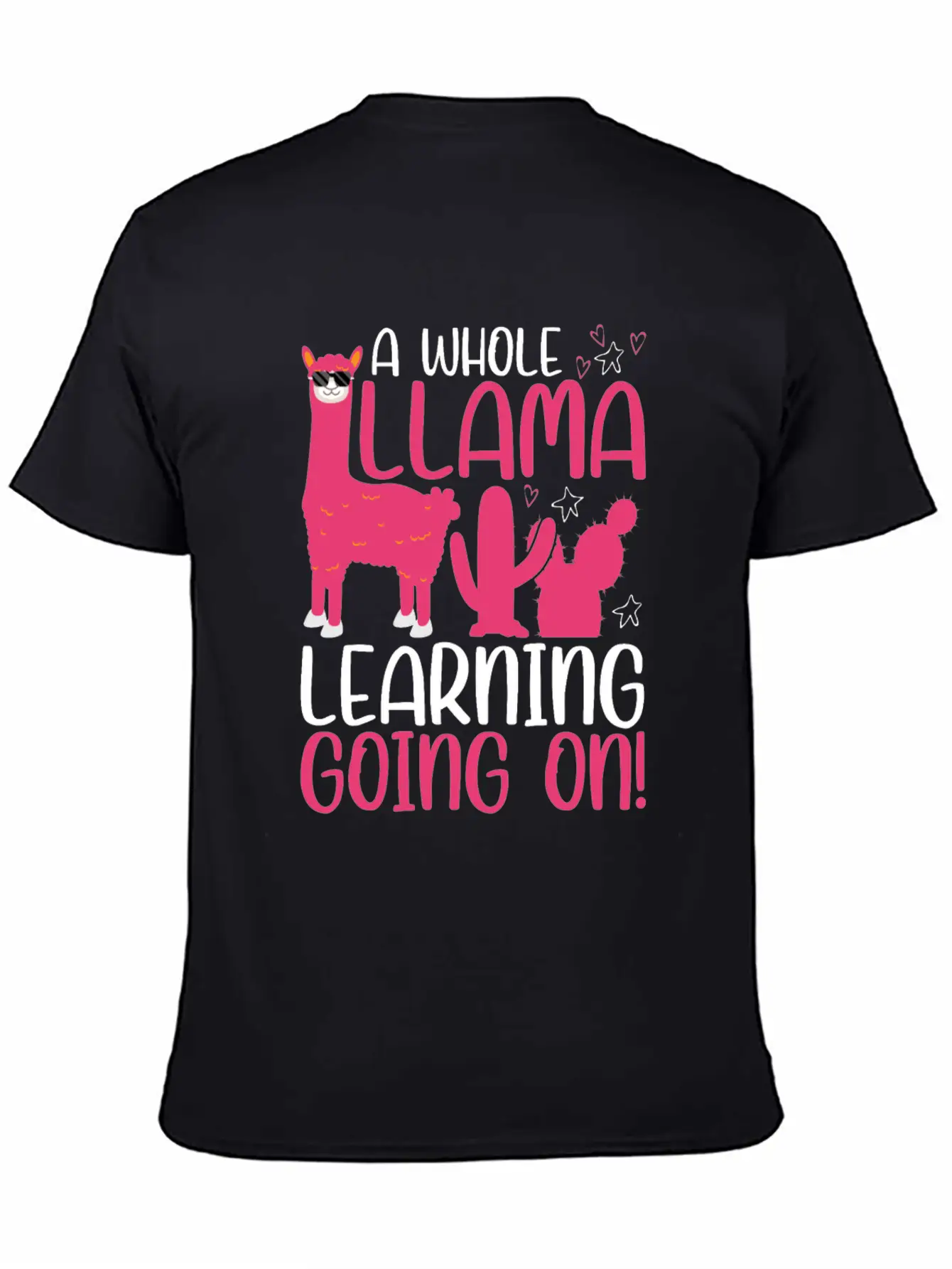 A Whole Llama Learning Going On Kindergarten Teach Basic Graphic T-Shirt ¨C Daily Comfort In Soft Cotton