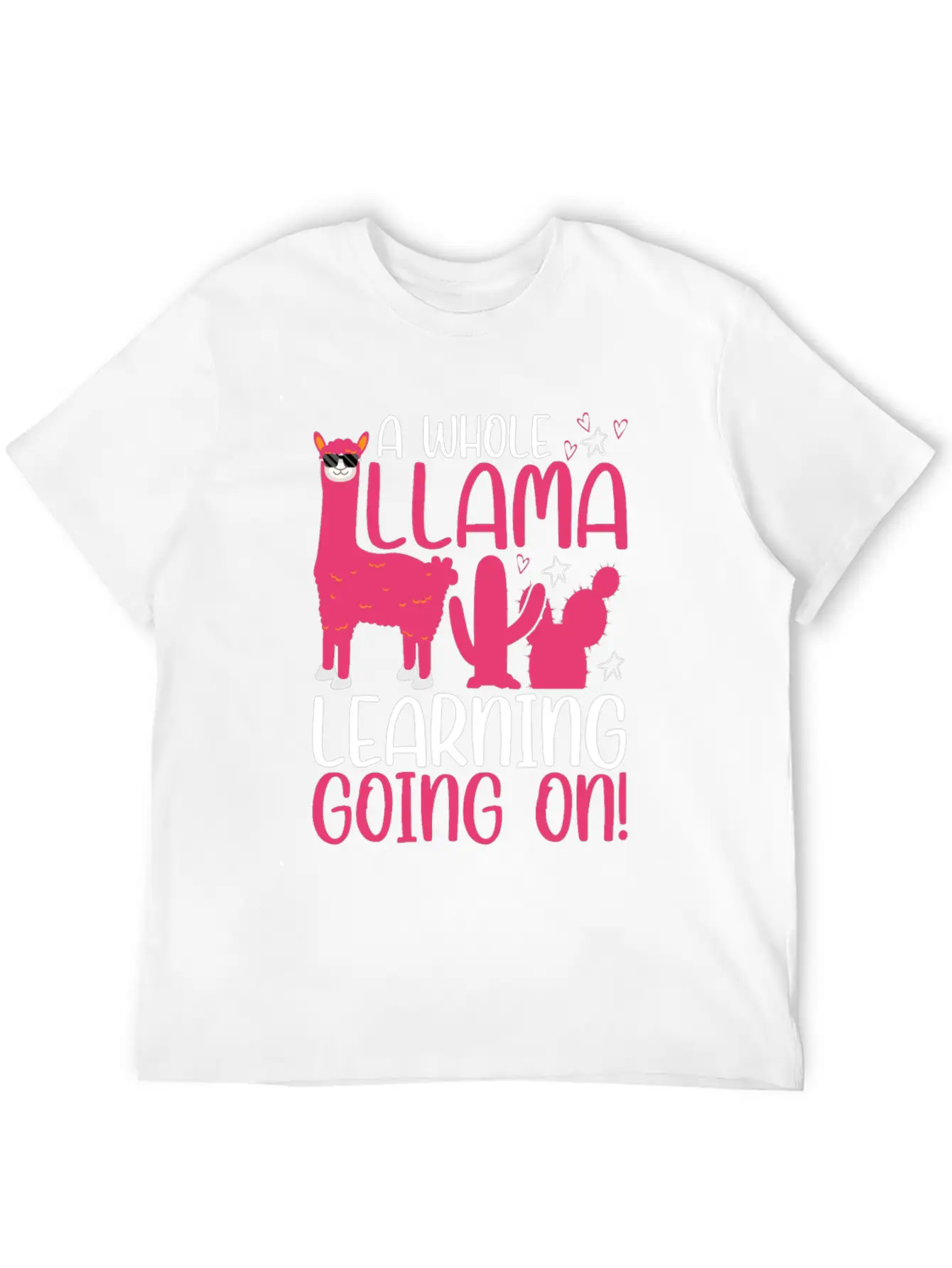 A Whole Llama Learning Going On Kindergarten Teach Basic Graphic T-Shirt ¨C Daily Comfort In Soft Cotton