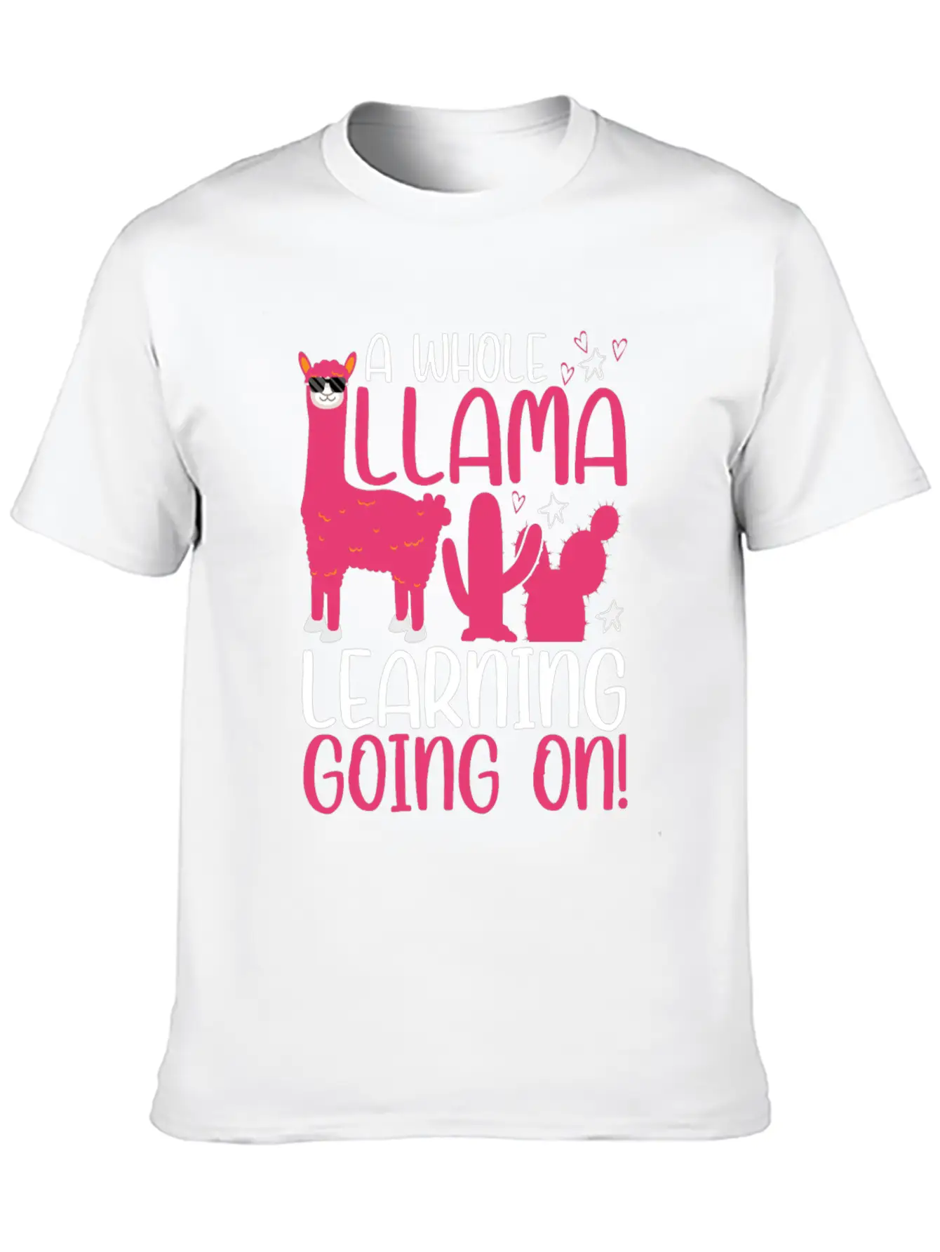 A Whole Llama Learning Going On Kindergarten Teach Basic Graphic T-Shirt ¨C Daily Comfort In Soft Cotton