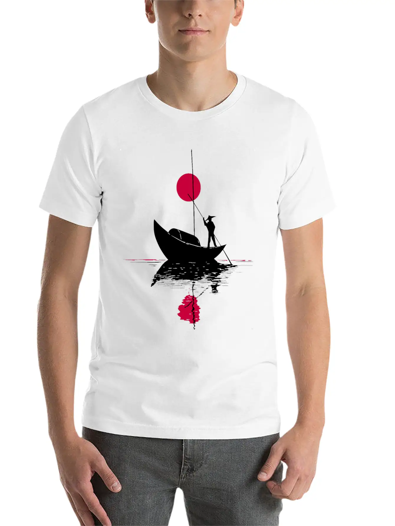 Abstract §ãard With Chinese Landscape Basic Graphic T-Shirt ¨C Daily Comfort In Soft Cotton