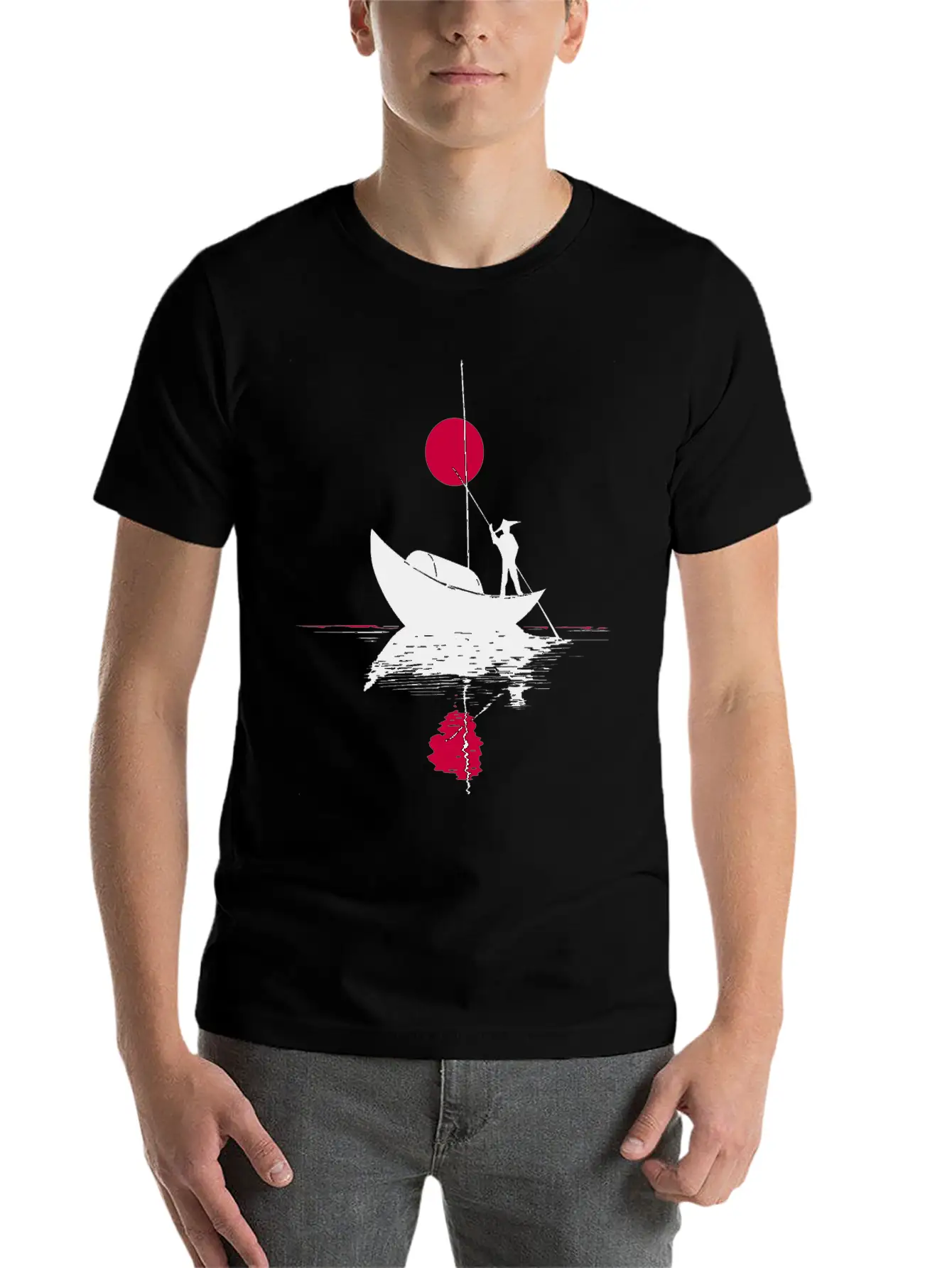 Abstract §ãard With Chinese Landscape Basic Graphic T-Shirt ¨C Daily Comfort In Soft Cotton