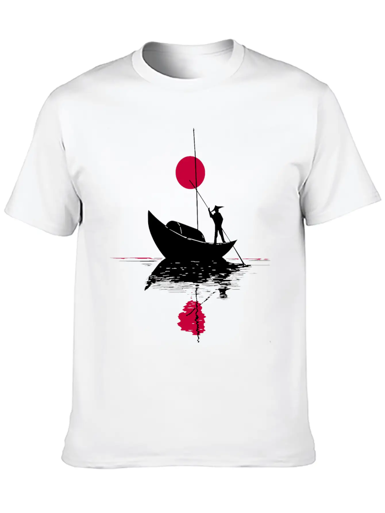 Abstract §ãard With Chinese Landscape Basic Graphic T-Shirt ¨C Daily Comfort In Soft Cotton