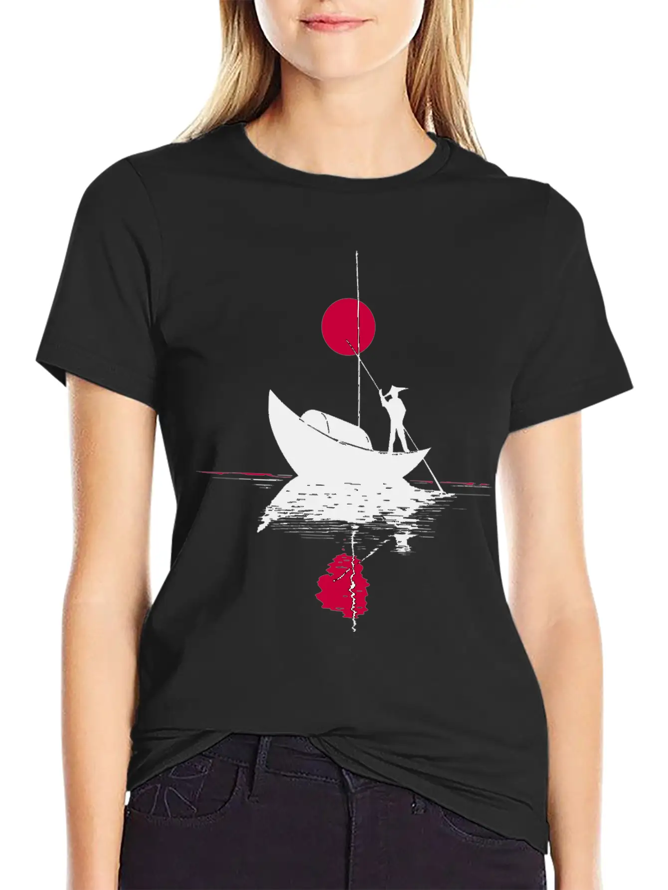 Abstract §ãard With Chinese Landscape Basic Graphic T-Shirt ¨C Daily Comfort In Soft Cotton