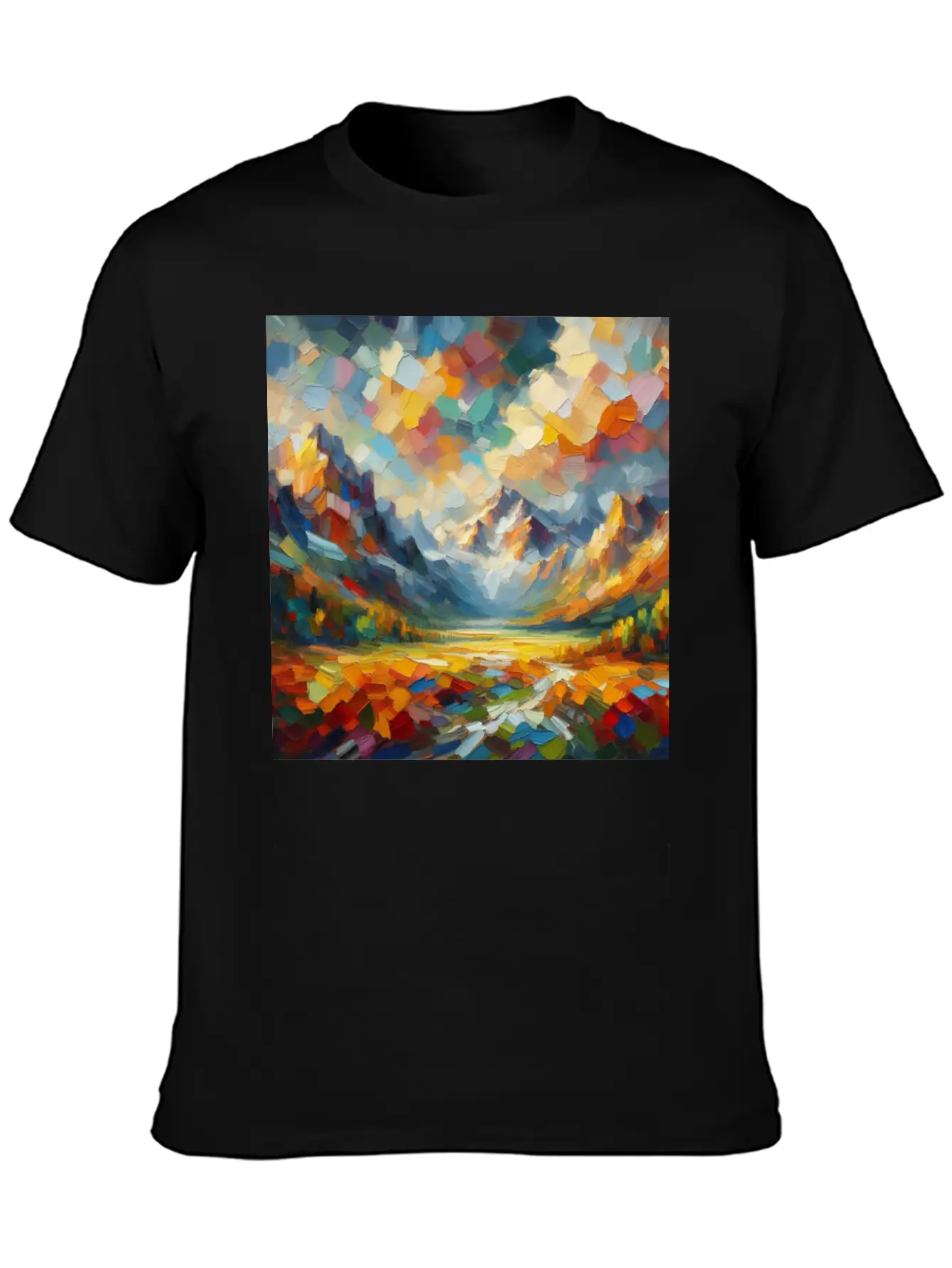 Abstract Digital Art: Nature Concept Art Colors Basic Graphic T-Shirt ¨C Daily Comfort In Soft Cotton