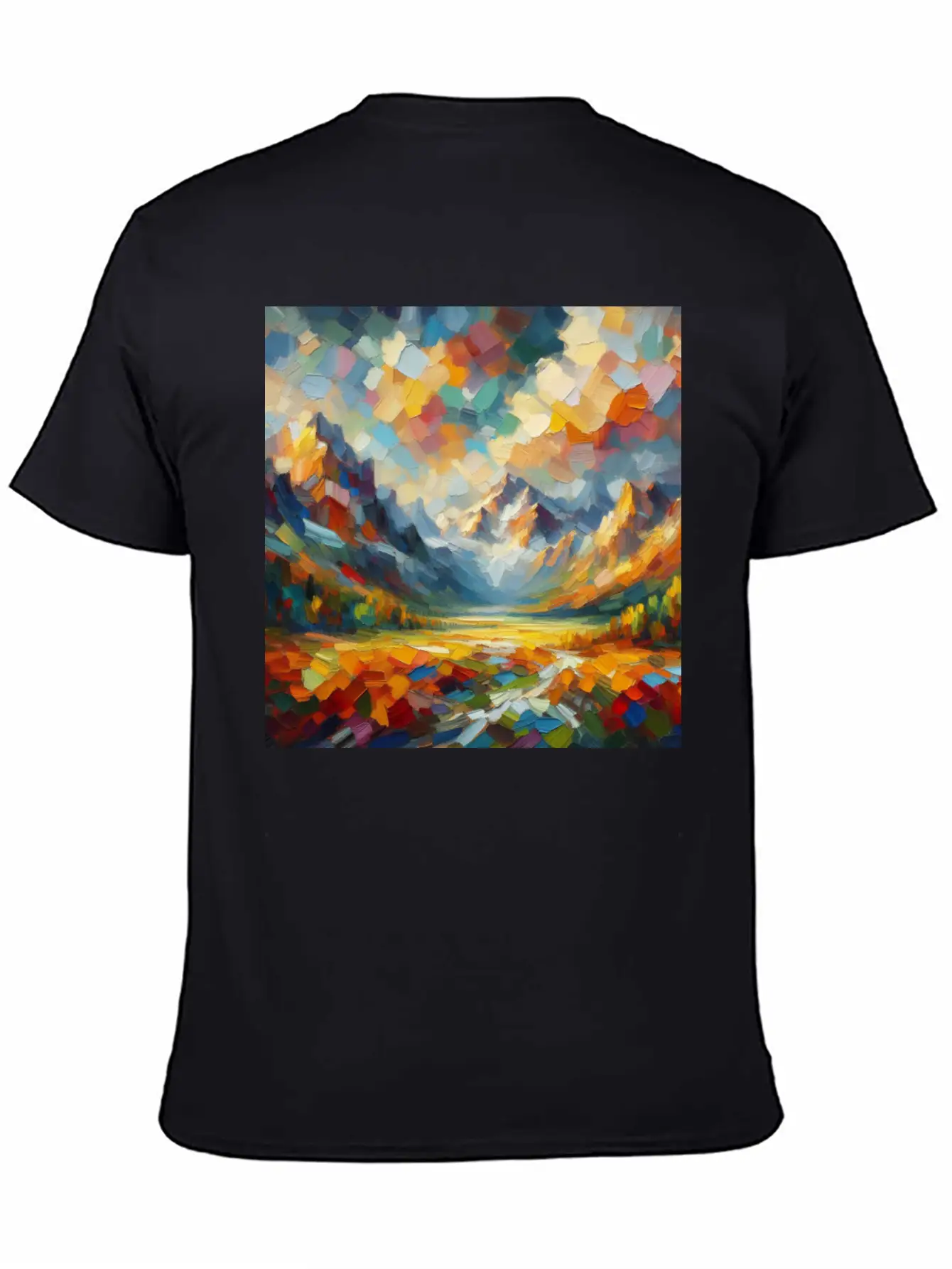 Abstract Digital Art: Nature Concept Art Colors Basic Graphic T-Shirt ¨C Daily Comfort In Soft Cotton