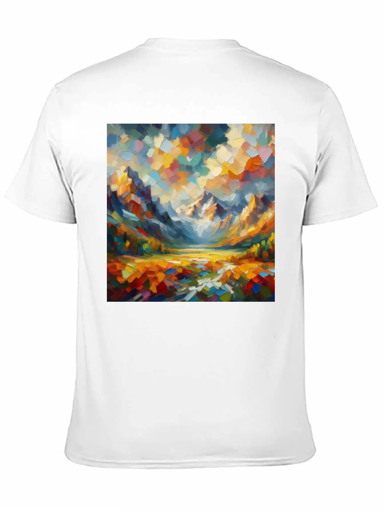 Abstract Digital Art: Nature Concept Art Colors Basic Graphic T-Shirt ¨C Daily Comfort In Soft Cotton