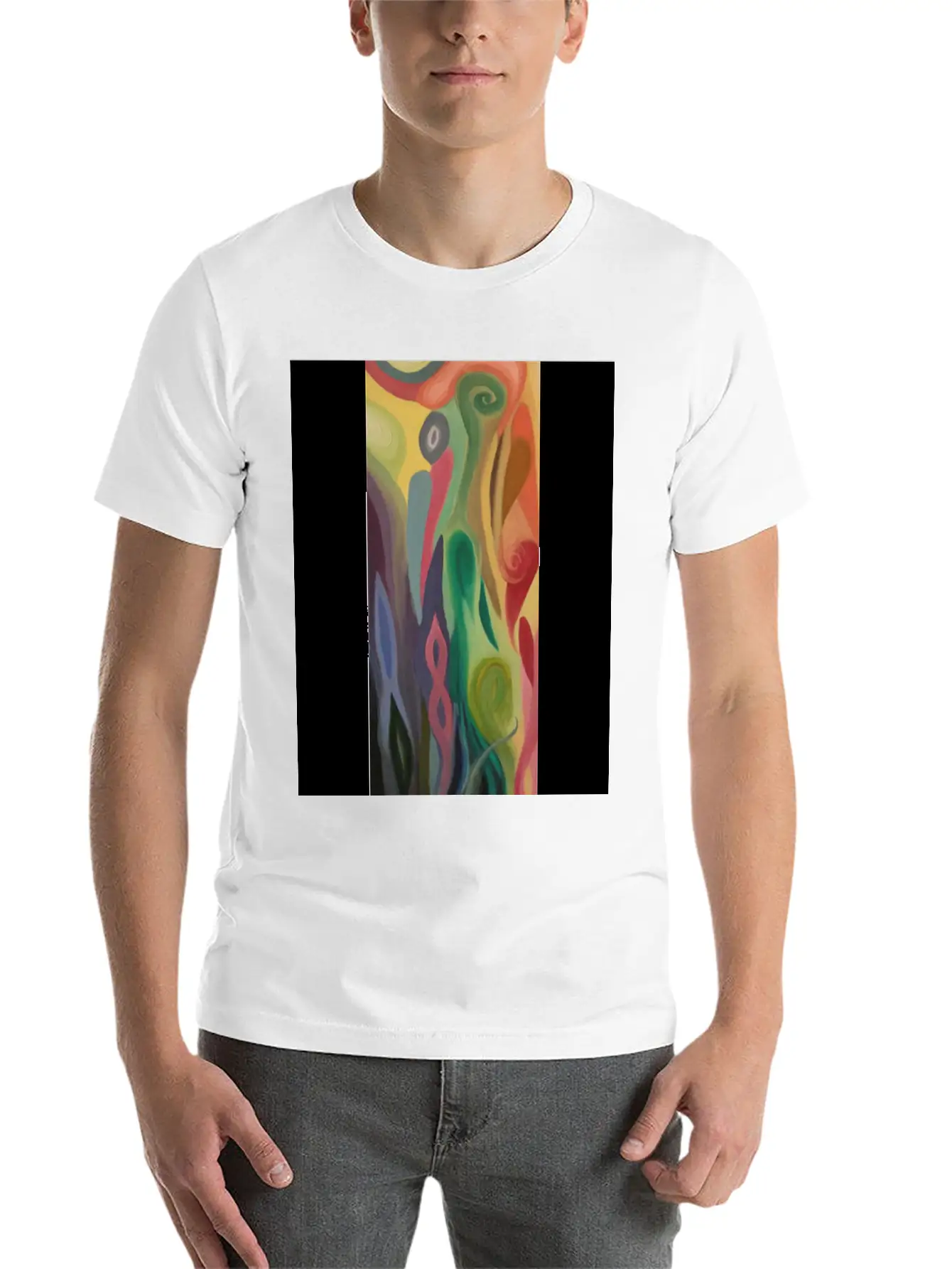 Abstract Flower Painting By Jason Signor Soft Cotton Short Sleeve Tee ¨C Unisex Wardrobe Staple