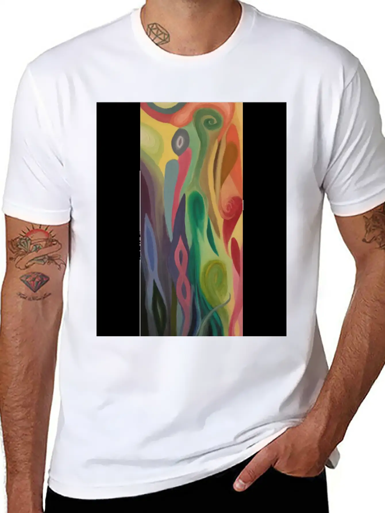 Abstract Flower Painting By Jason Signor Soft Cotton Short Sleeve Tee ¨C Unisex Wardrobe Staple
