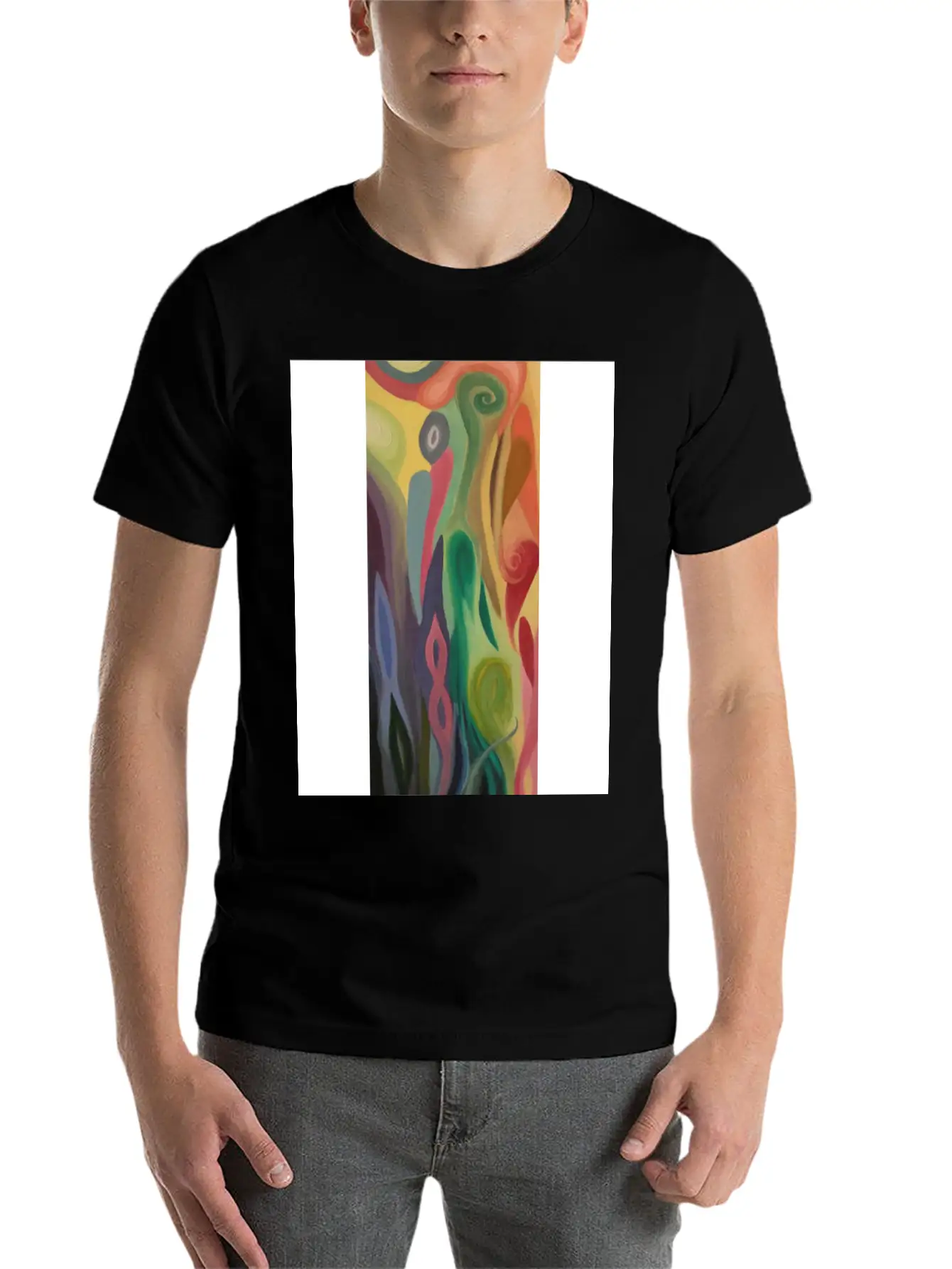 Abstract Flower Painting By Jason Signor Soft Cotton Short Sleeve Tee ¨C Unisex Wardrobe Staple