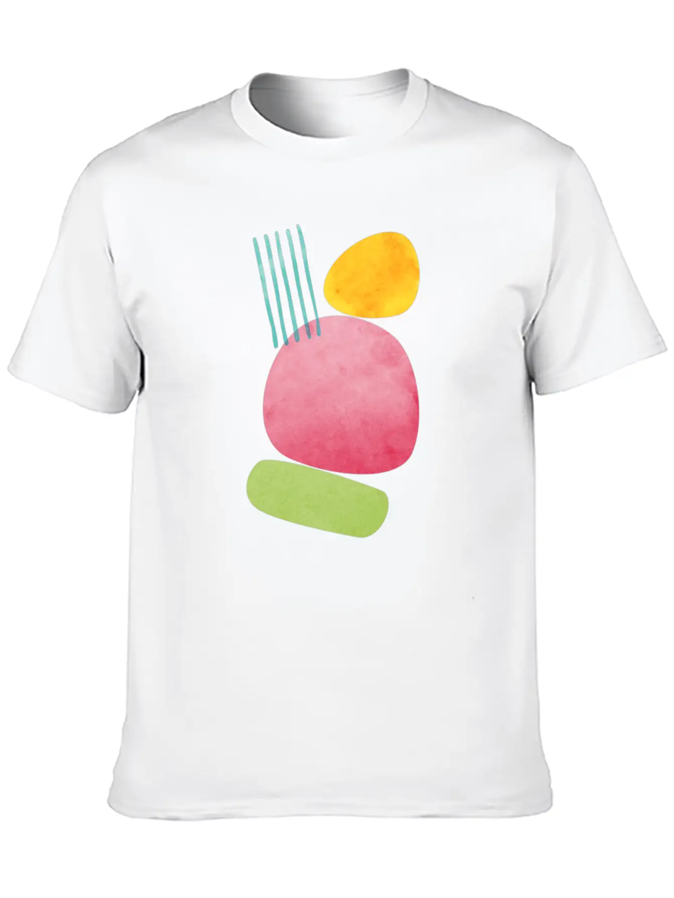 Abstract Geometric Overlap Watercolor Water Sun Unisex Casual T-Shirt ¨C Clean Design For Daily Comfort