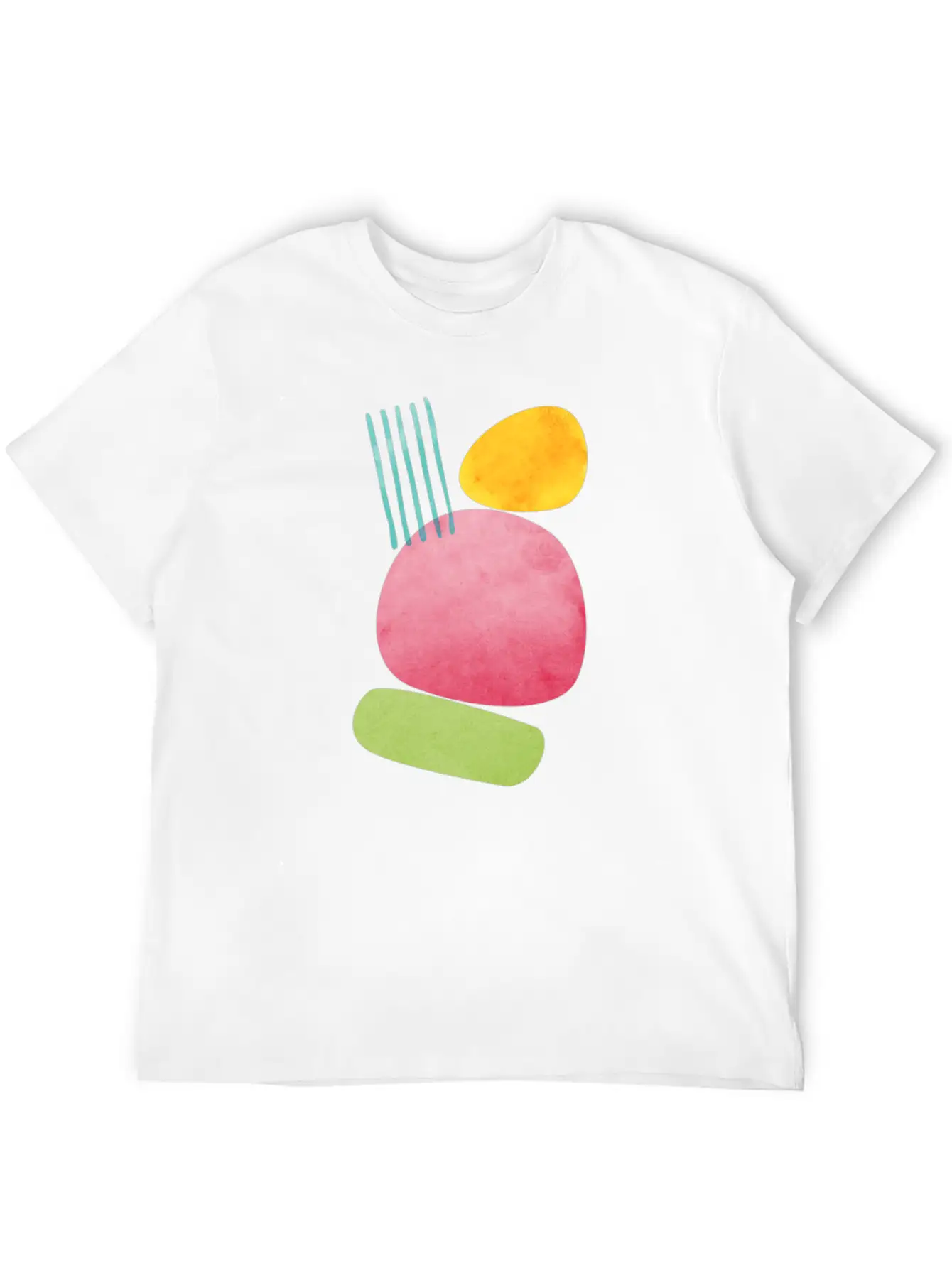 Abstract Geometric Overlap Watercolor Water Sun Unisex Casual T-Shirt ¨C Clean Design For Daily Comfort