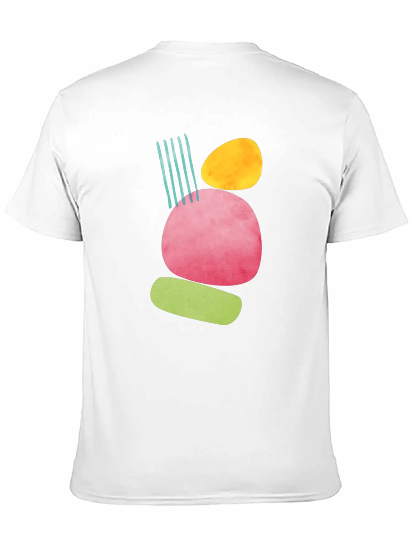Abstract Geometric Overlap Watercolor Water Sun Unisex Casual T-Shirt ¨C Clean Design For Daily Comfort