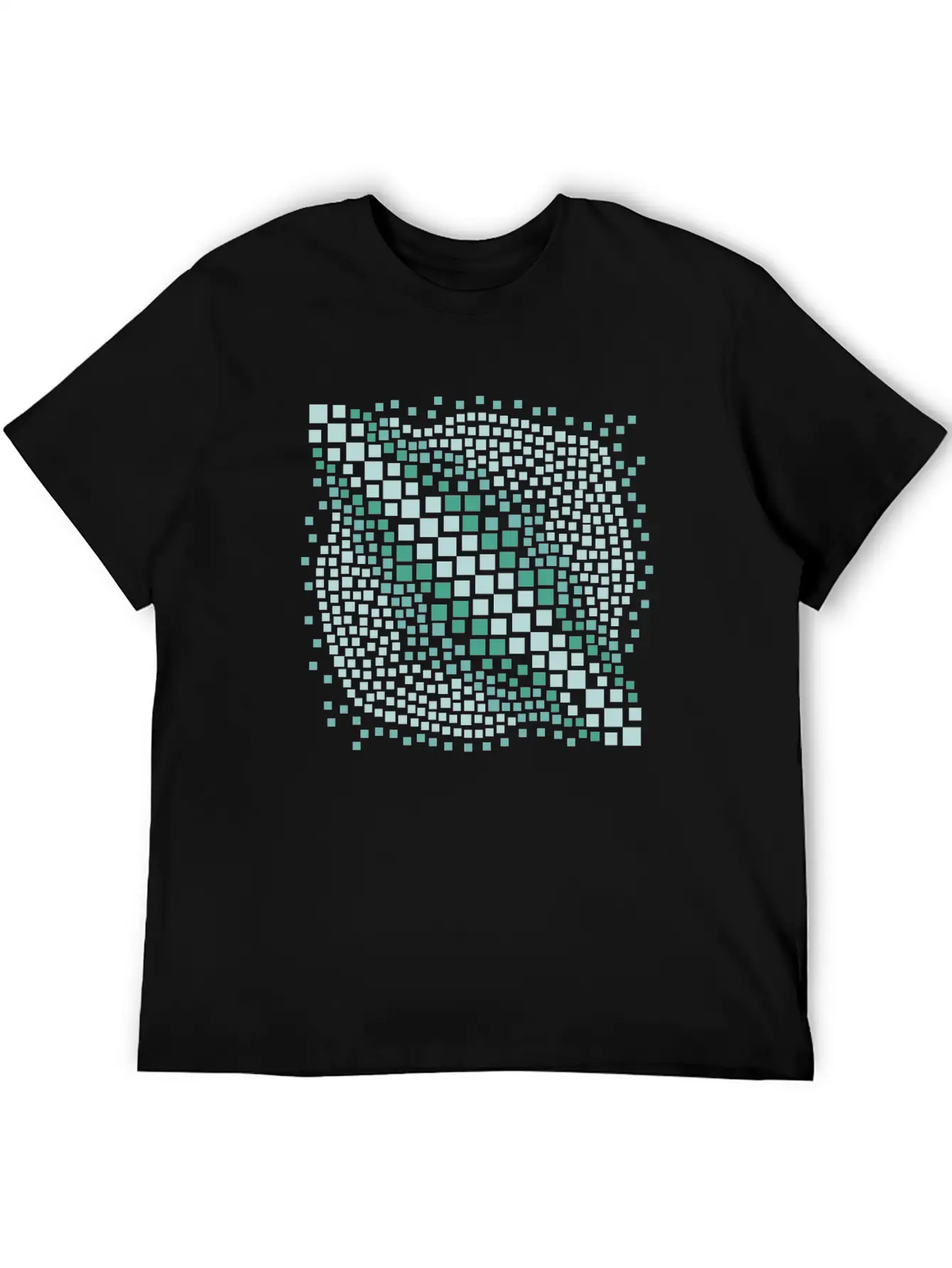 Abstract Green Water Mosaic Basic Graphic T-Shirt ¨C Daily Comfort In Soft Cotton