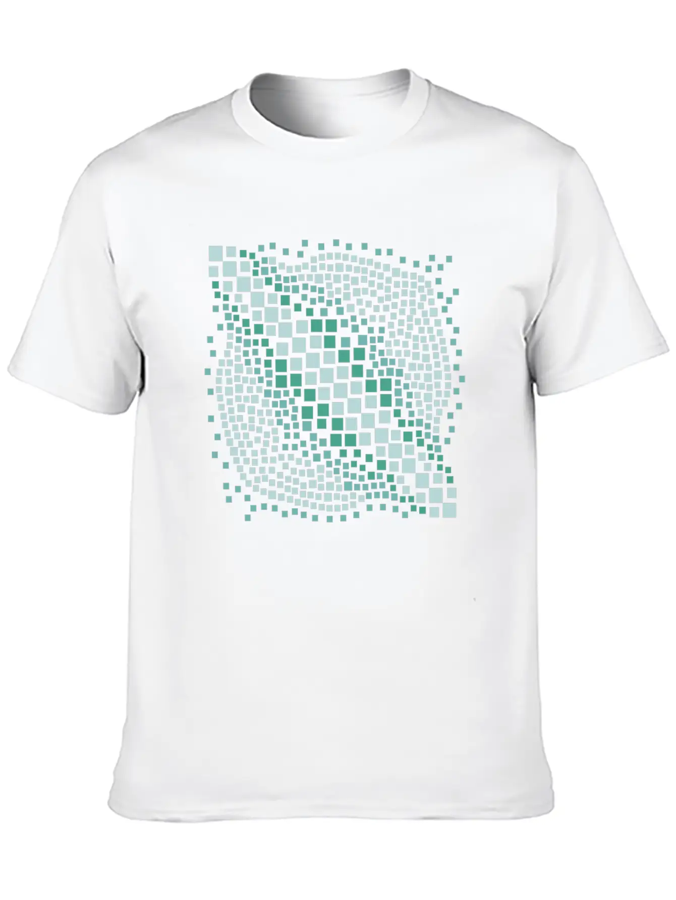 Abstract Green Water Mosaic Basic Graphic T-Shirt ¨C Daily Comfort In Soft Cotton