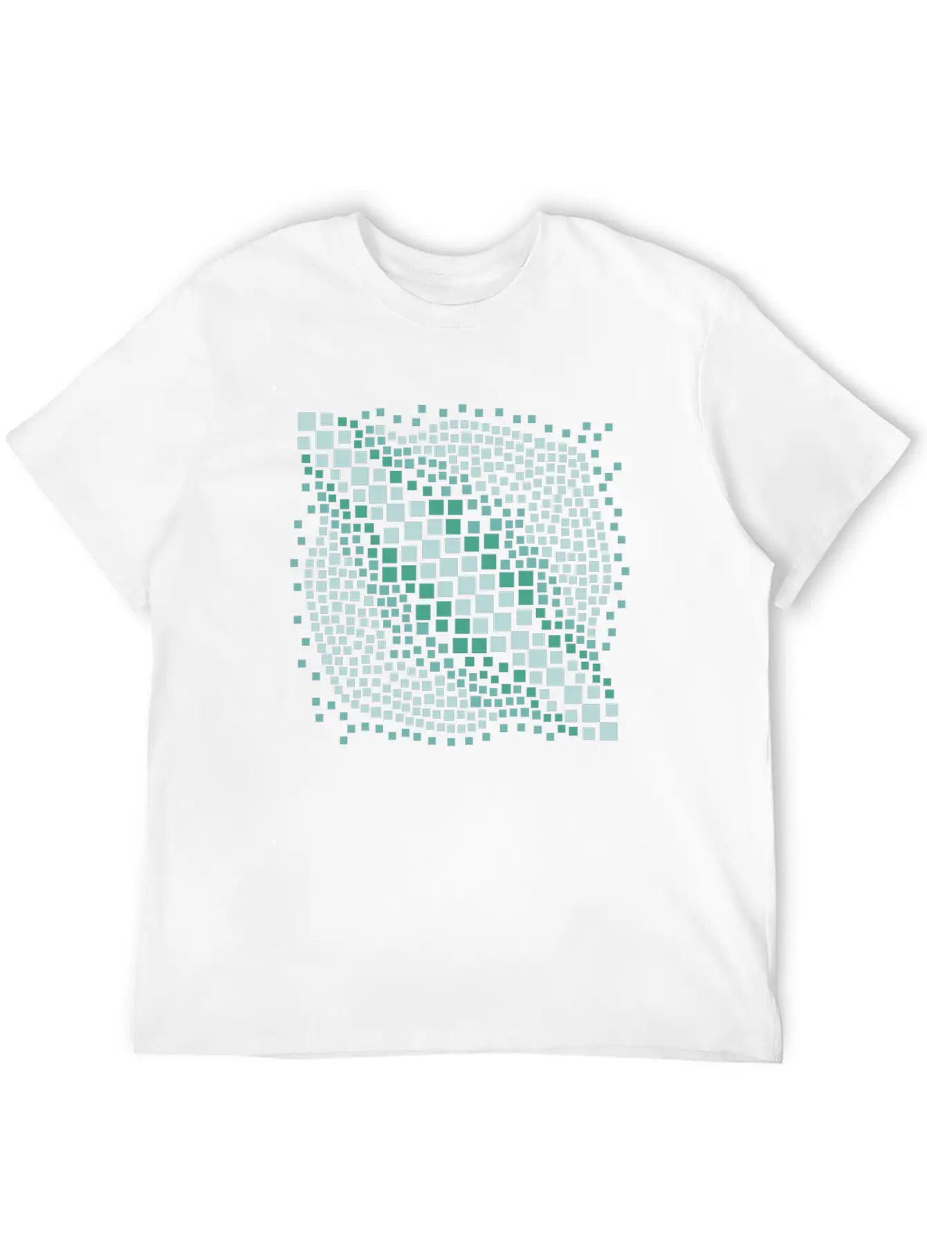 Abstract Green Water Mosaic Basic Graphic T-Shirt ¨C Daily Comfort In Soft Cotton
