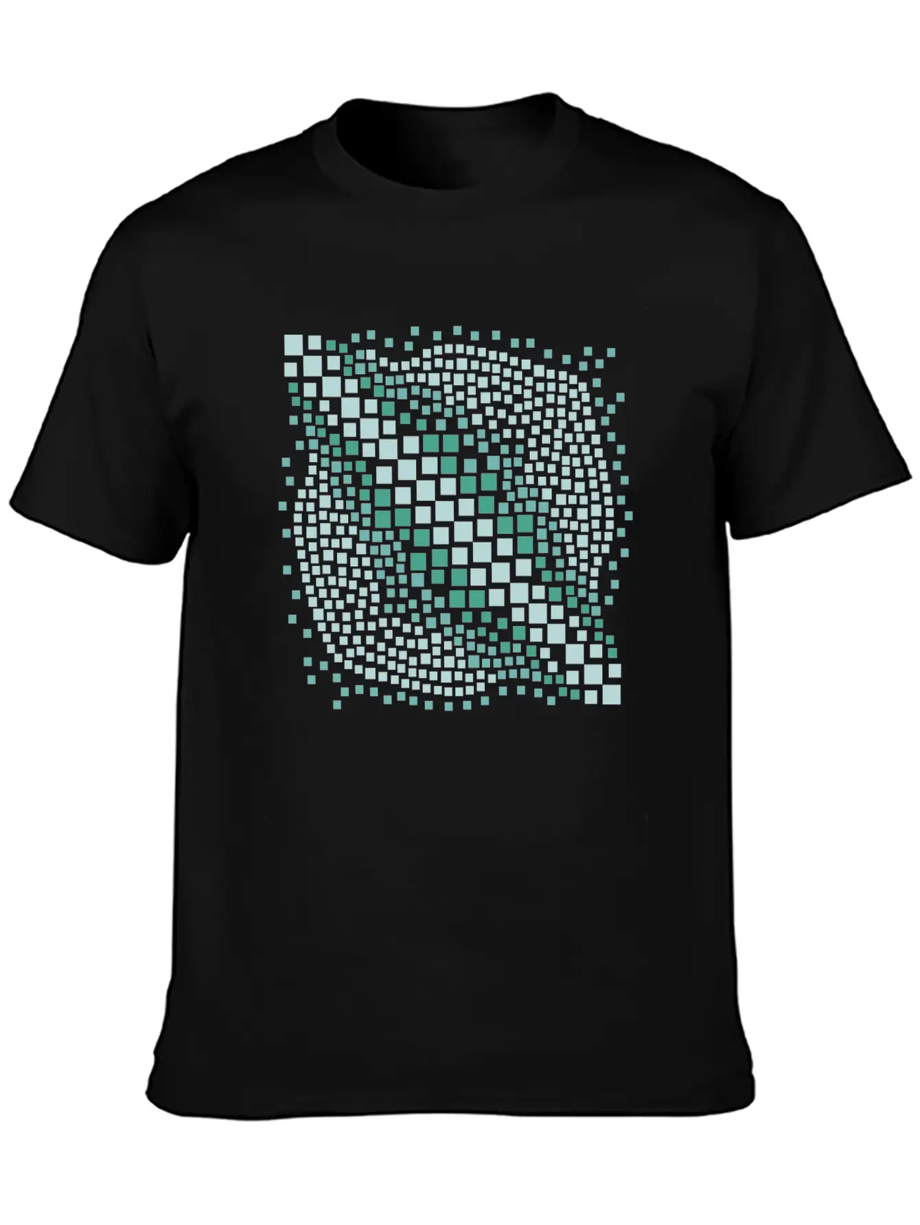 Abstract Green Water Mosaic Basic Graphic T-Shirt ¨C Daily Comfort In Soft Cotton
