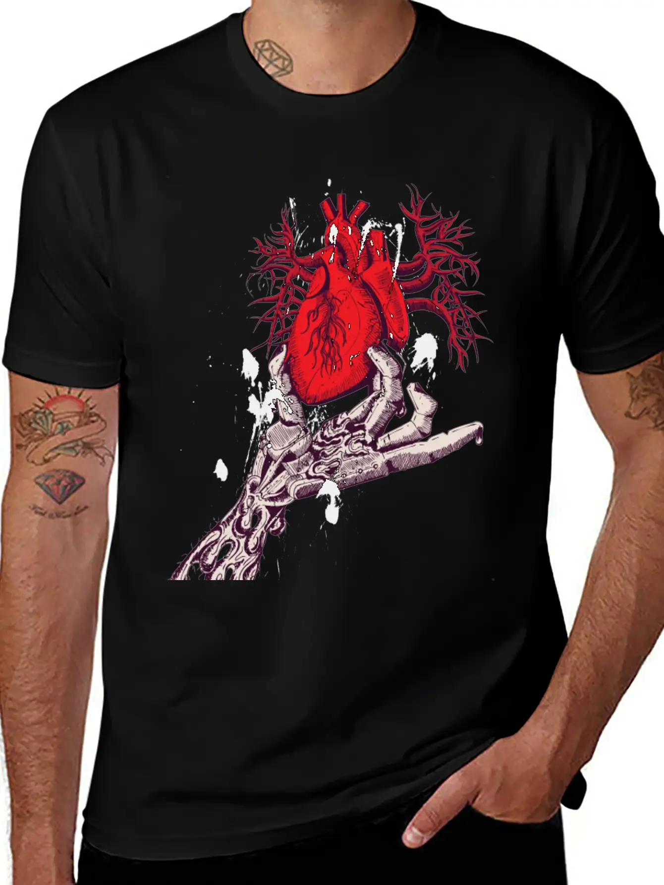 Abstract Heart Hand Graffiti Vector Image Cartoon Unisex Casual T-Shirt ¨C Clean Design For Daily Comfort