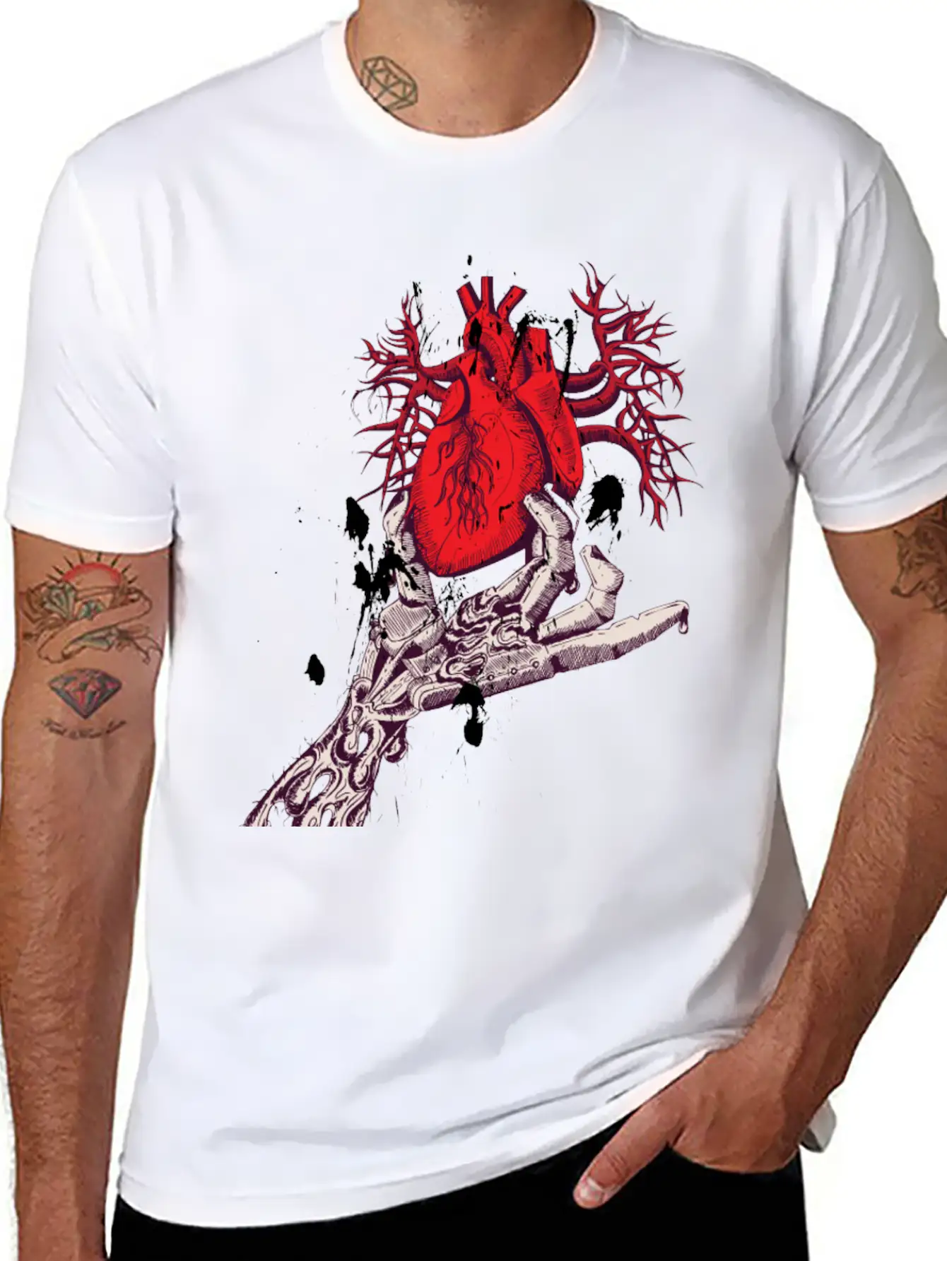 Abstract Heart Hand Graffiti Vector Image Cartoon Unisex Casual T-Shirt ¨C Clean Design For Daily Comfort