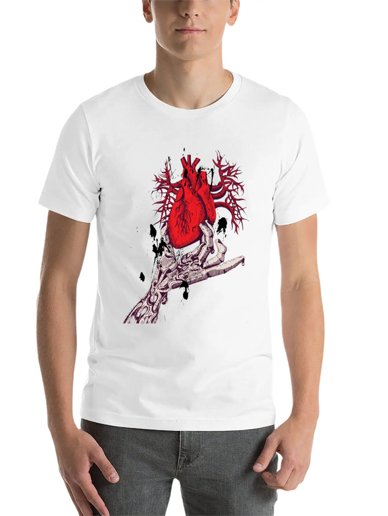 Abstract Heart Hand Graffiti Vector Image Cartoon Unisex Casual T-Shirt ¨C Clean Design For Daily Comfort