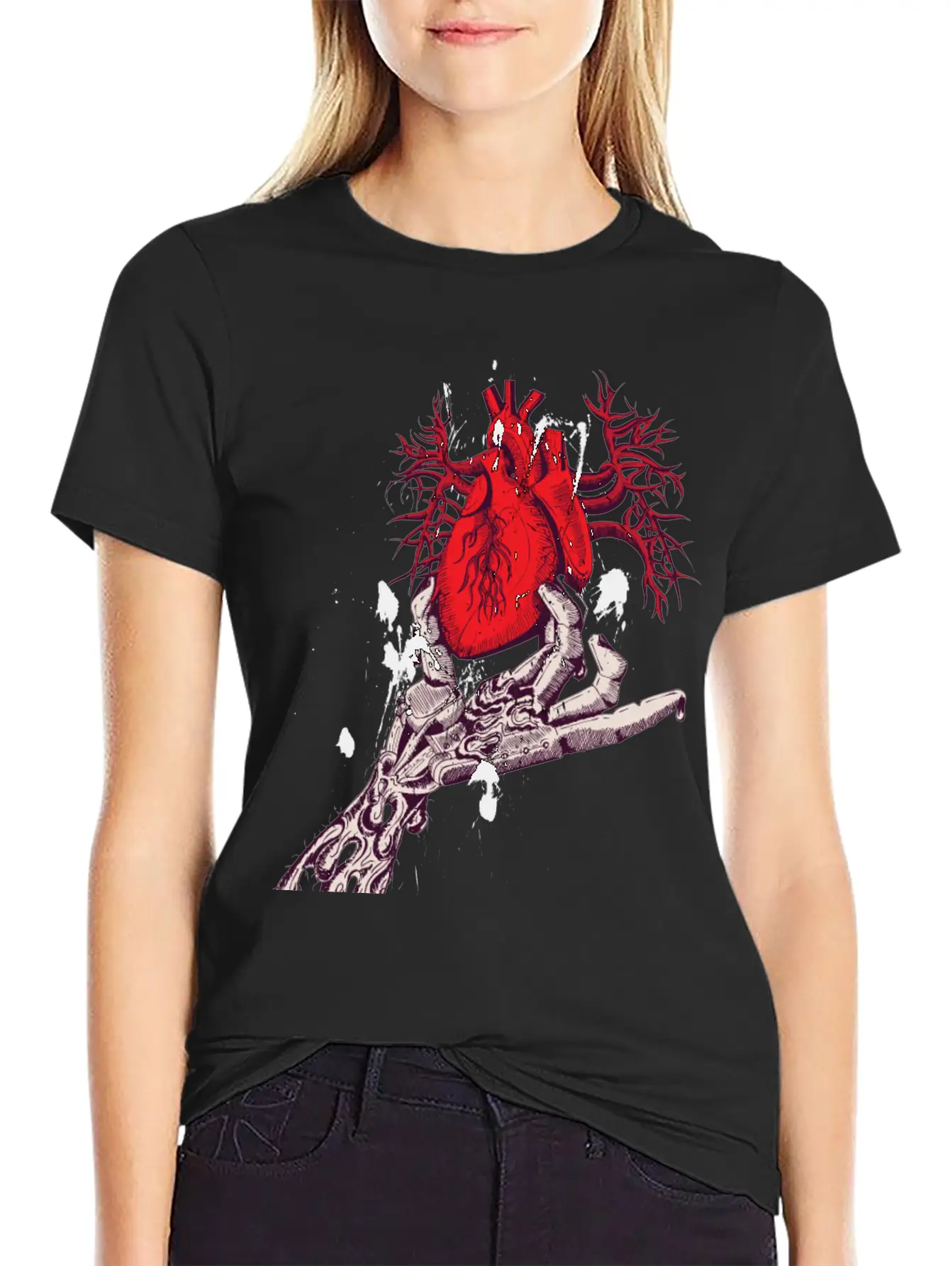 Abstract Heart Hand Graffiti Vector Image Cartoon Unisex Casual T-Shirt ¨C Clean Design For Daily Comfort
