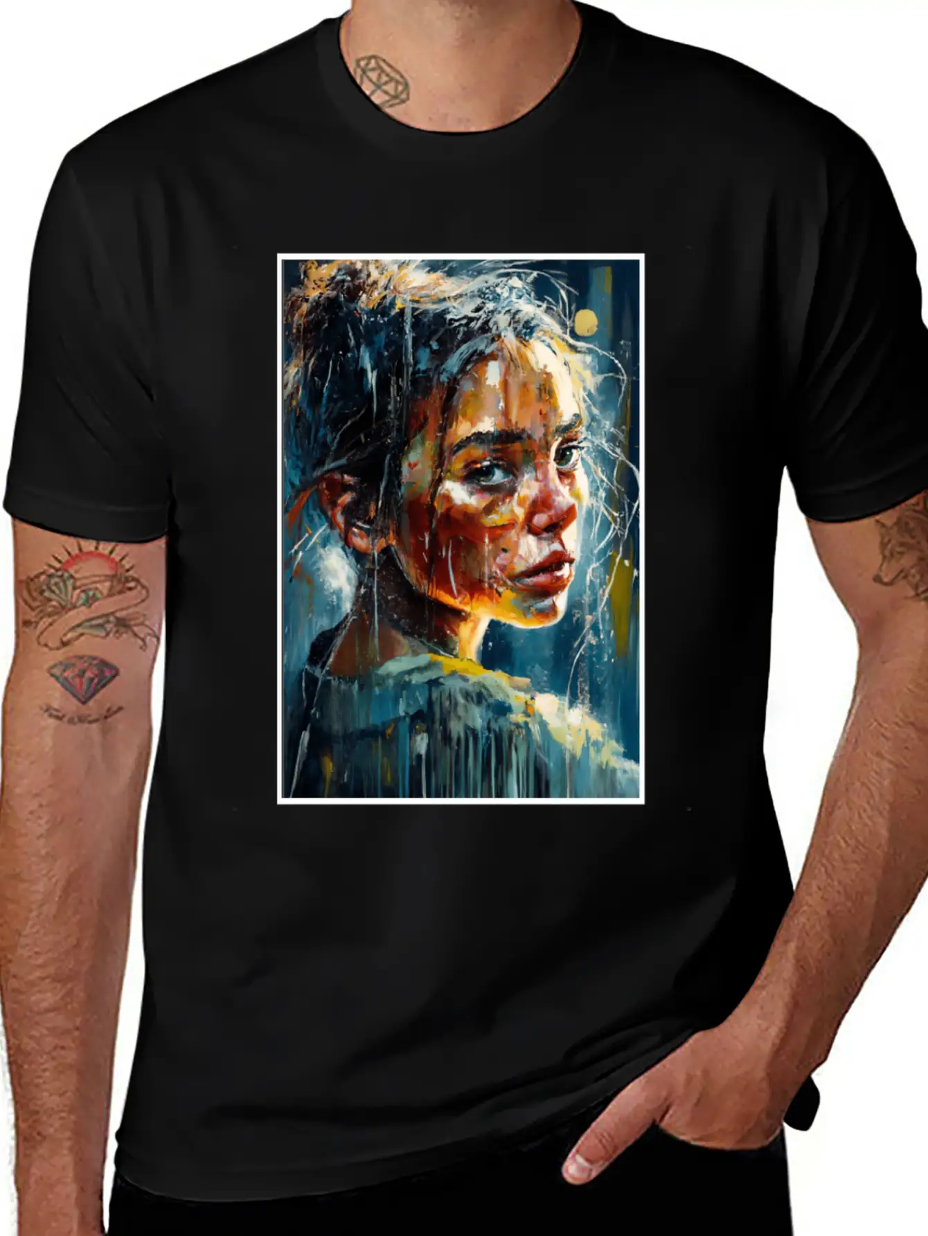 Abstract Sad Girl Unhappy People Sadness Soft Cotton Short Sleeve Tee ¨C Unisex Wardrobe Staple