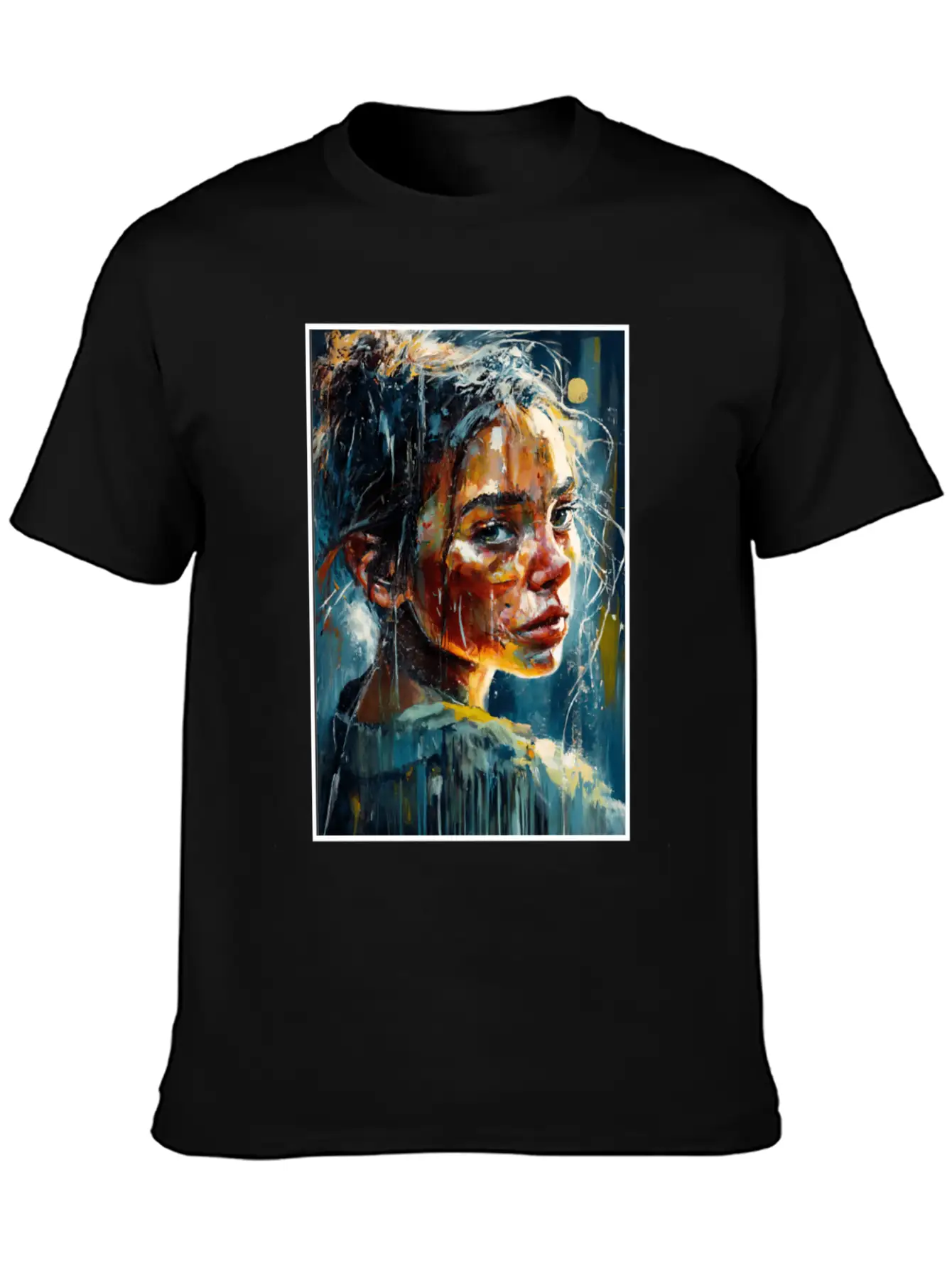 Abstract Sad Girl Unhappy People Sadness Soft Cotton Short Sleeve Tee ¨C Unisex Wardrobe Staple