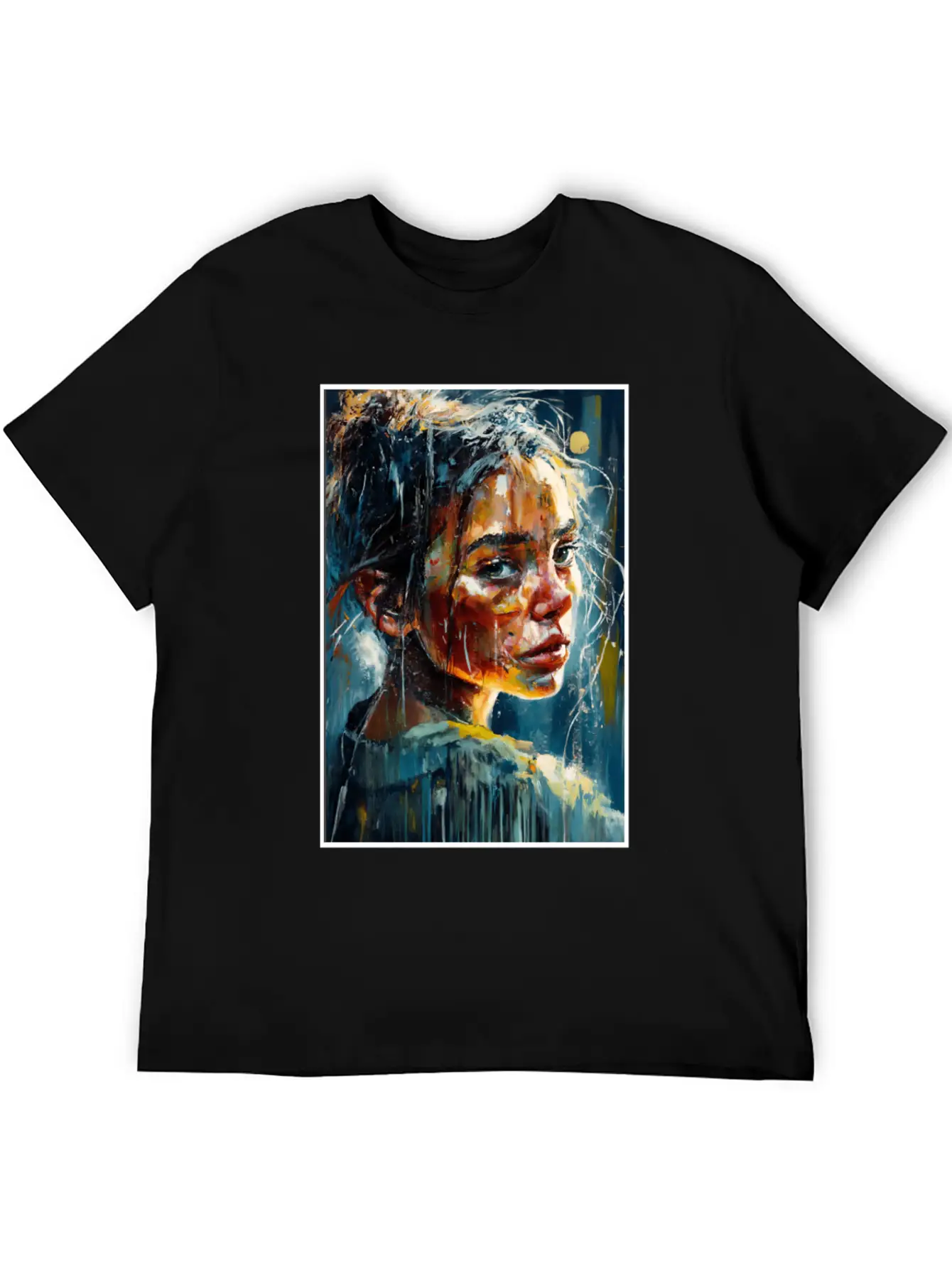 Abstract Sad Girl Unhappy People Sadness Soft Cotton Short Sleeve Tee ¨C Unisex Wardrobe Staple
