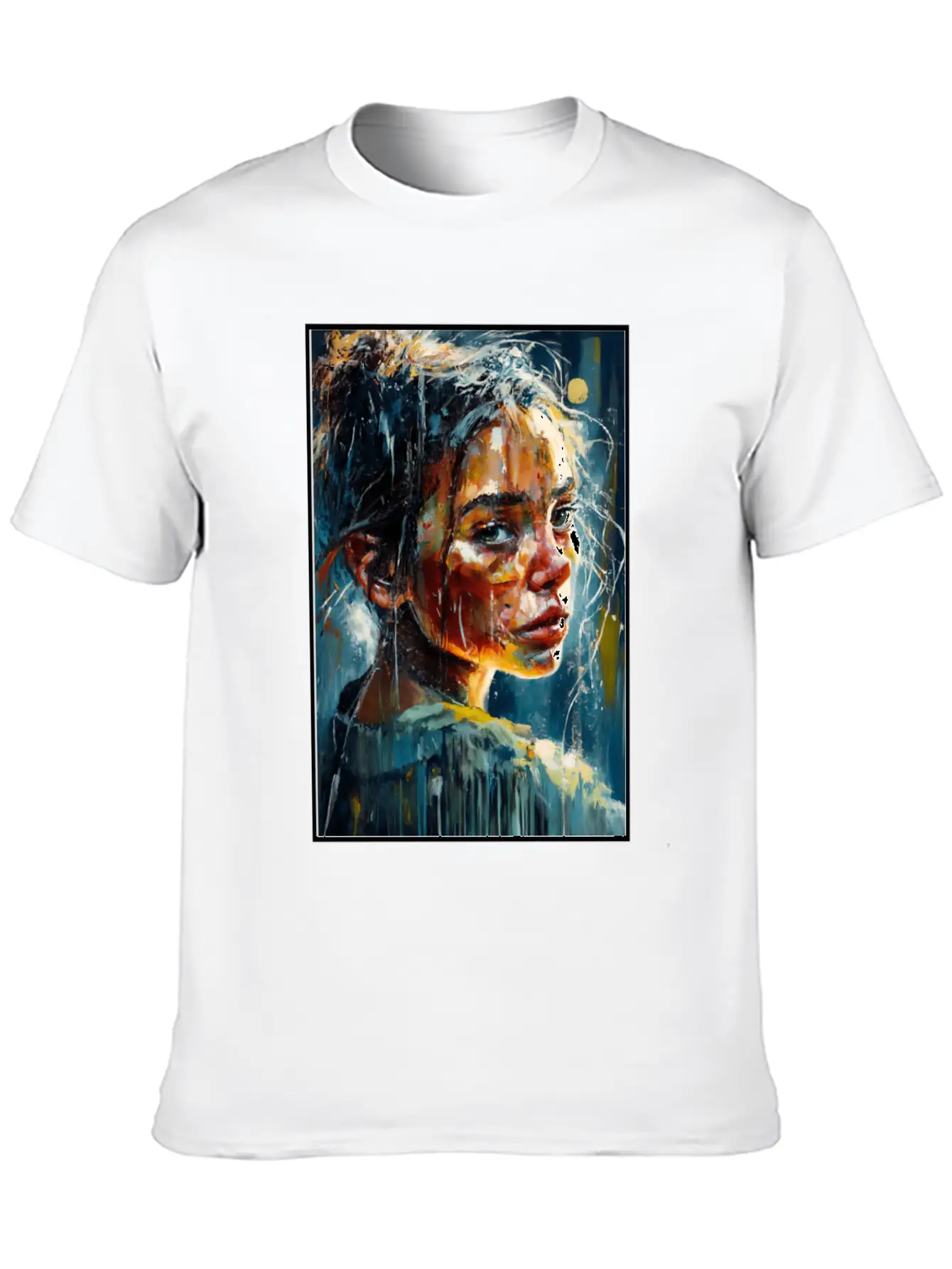 Abstract Sad Girl Unhappy People Sadness Soft Cotton Short Sleeve Tee ¨C Unisex Wardrobe Staple