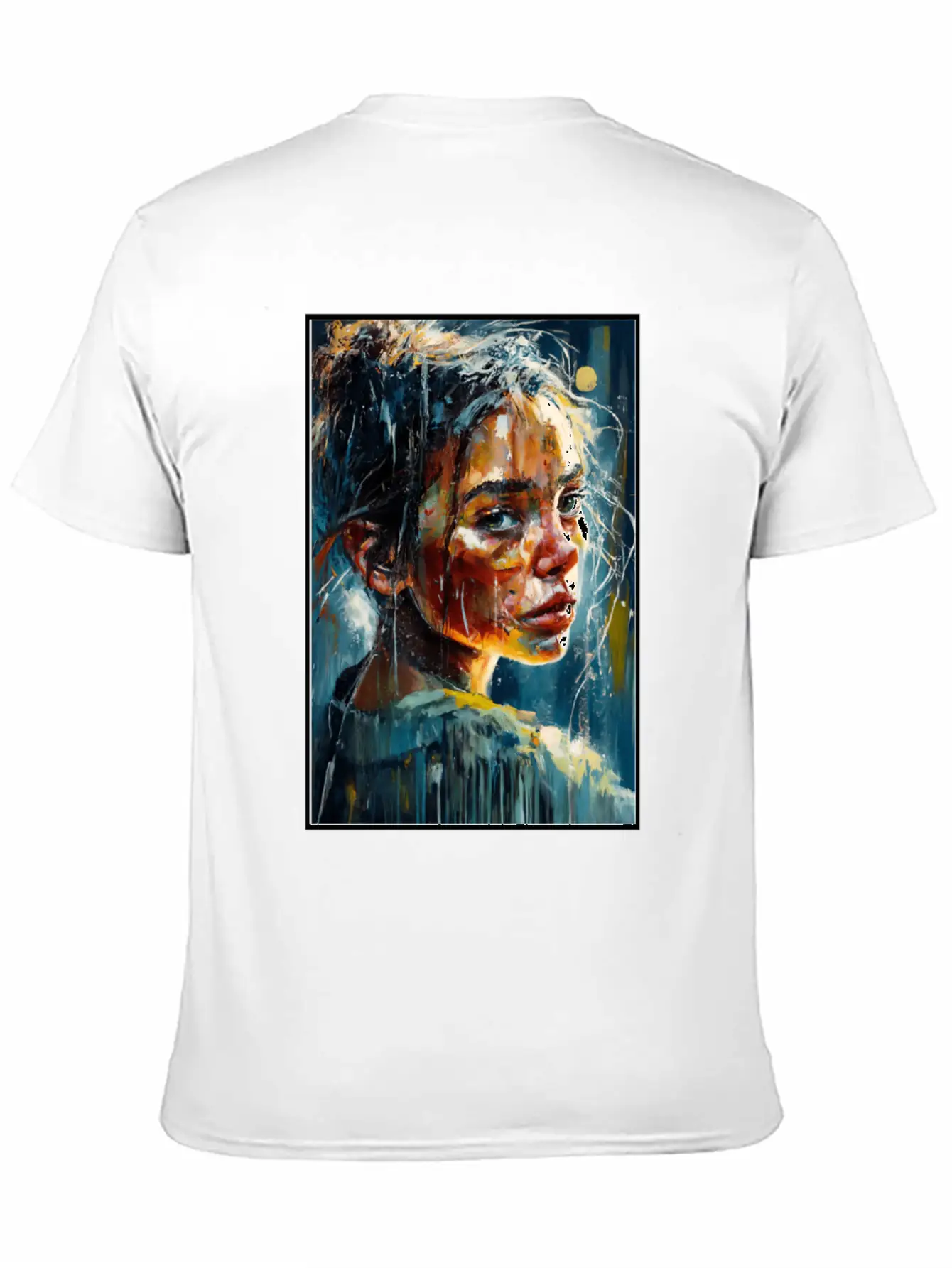Abstract Sad Girl Unhappy People Sadness Soft Cotton Short Sleeve Tee ¨C Unisex Wardrobe Staple