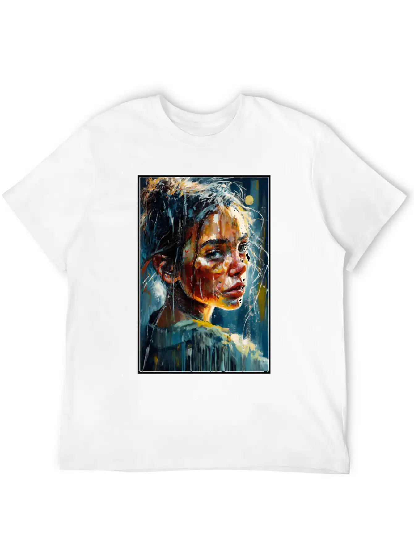 Abstract Sad Girl Unhappy People Sadness Soft Cotton Short Sleeve Tee ¨C Unisex Wardrobe Staple
