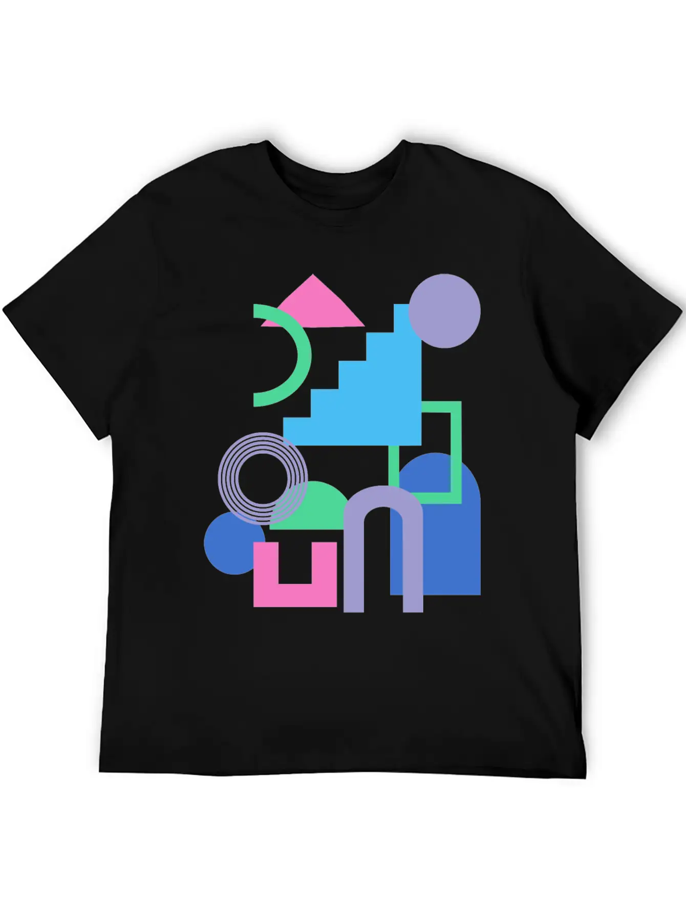 Abstract Shape Collage In Bright 90s Colors Soft Cotton Short Sleeve Tee ¨C Unisex Wardrobe Staple