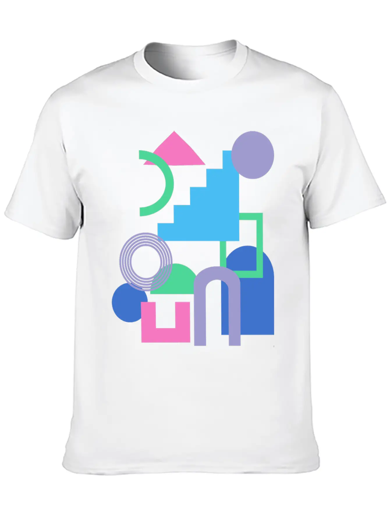 Abstract Shape Collage In Bright 90s Colors Soft Cotton Short Sleeve Tee ¨C Unisex Wardrobe Staple