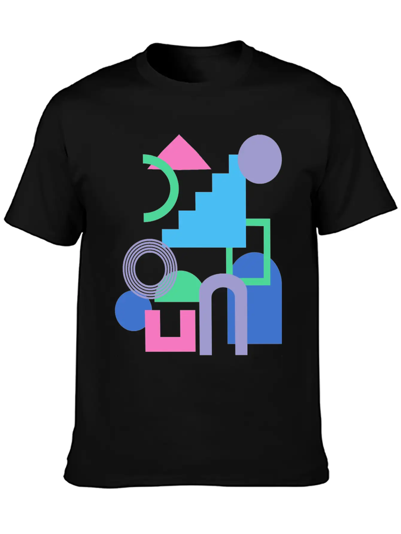 Abstract Shape Collage In Bright 90s Colors Soft Cotton Short Sleeve Tee ¨C Unisex Wardrobe Staple