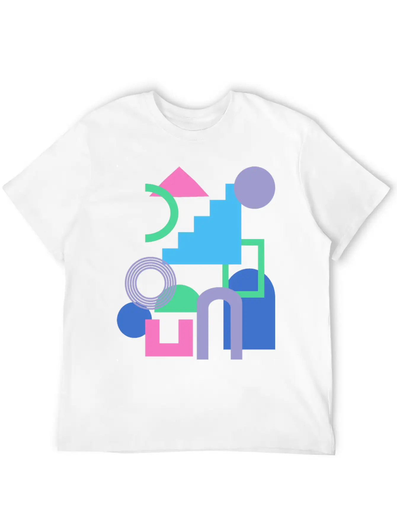 Abstract Shape Collage In Bright 90s Colors Soft Cotton Short Sleeve Tee ¨C Unisex Wardrobe Staple