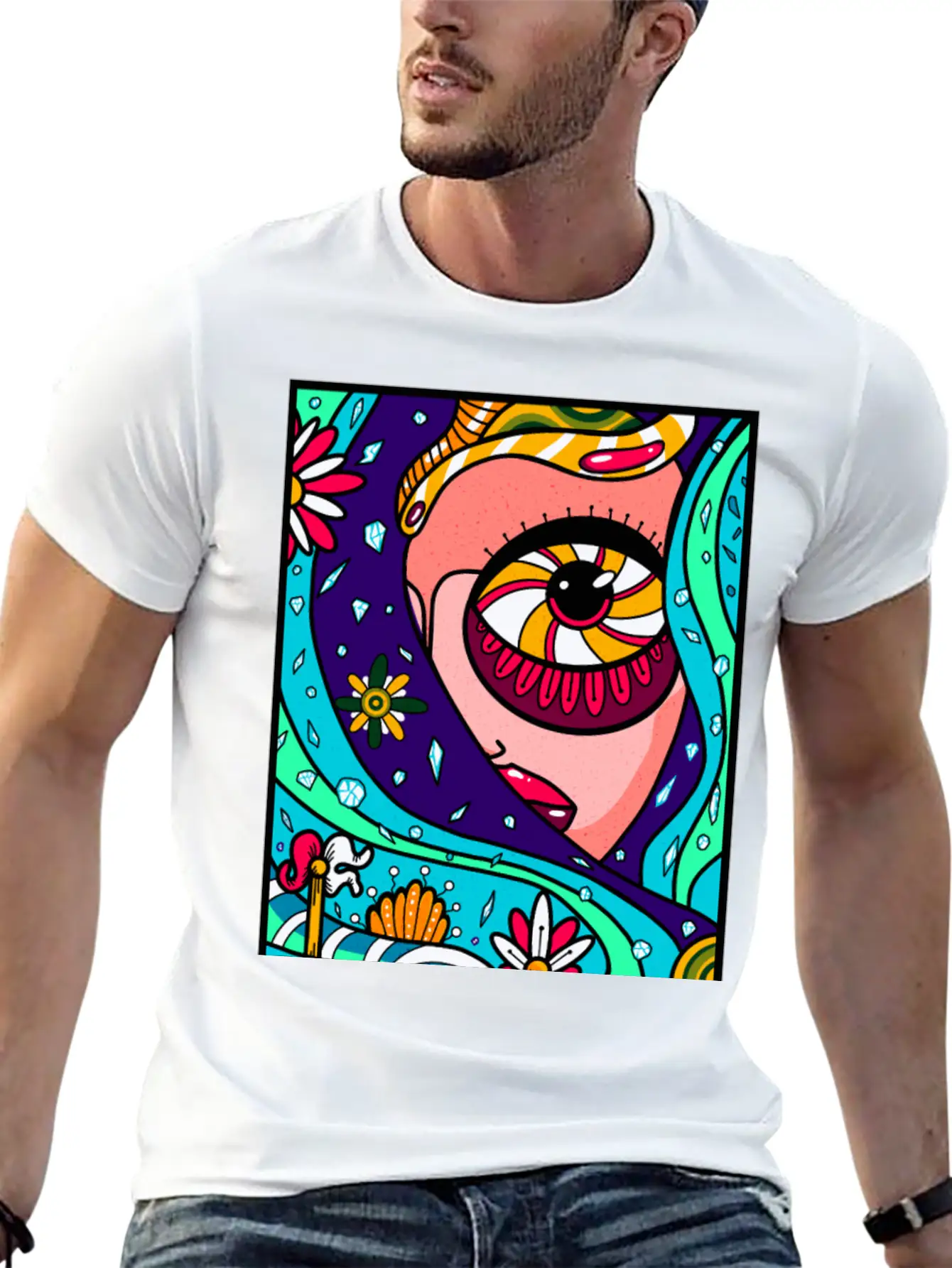 Abstract Sky Basic Graphic T-Shirt ¨C Daily Comfort In Soft Cotton