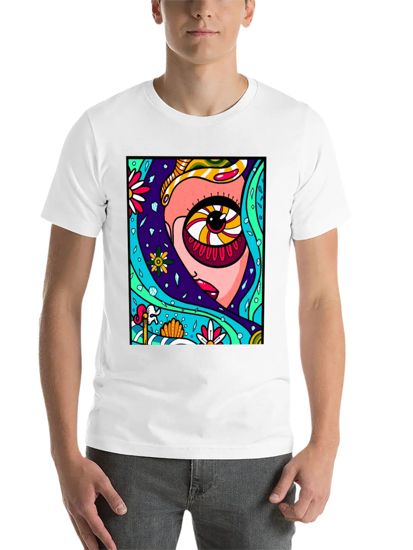 Abstract Sky Basic Graphic T-Shirt ¨C Daily Comfort In Soft Cotton