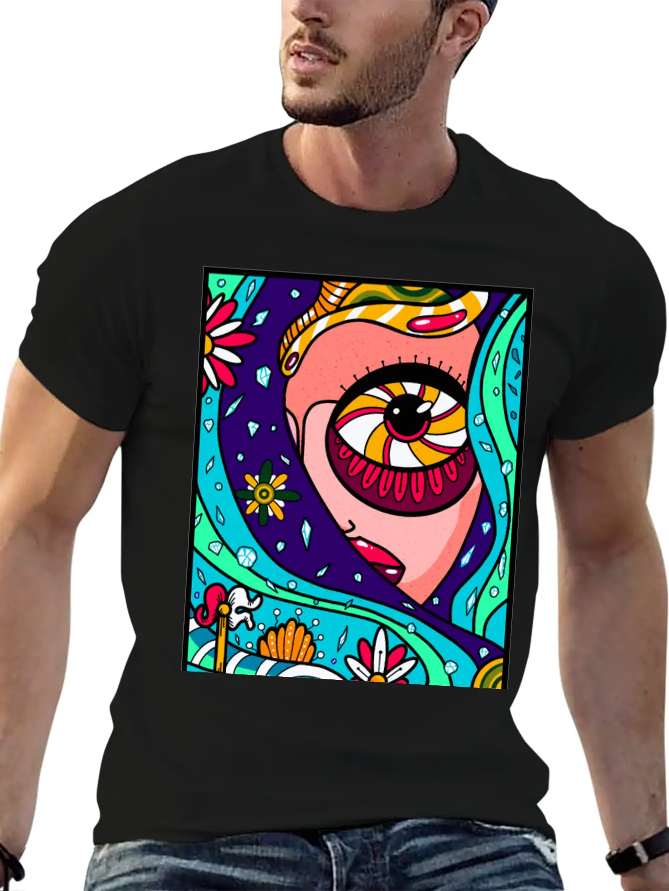 Abstract Sky Basic Graphic T-Shirt ¨C Daily Comfort In Soft Cotton