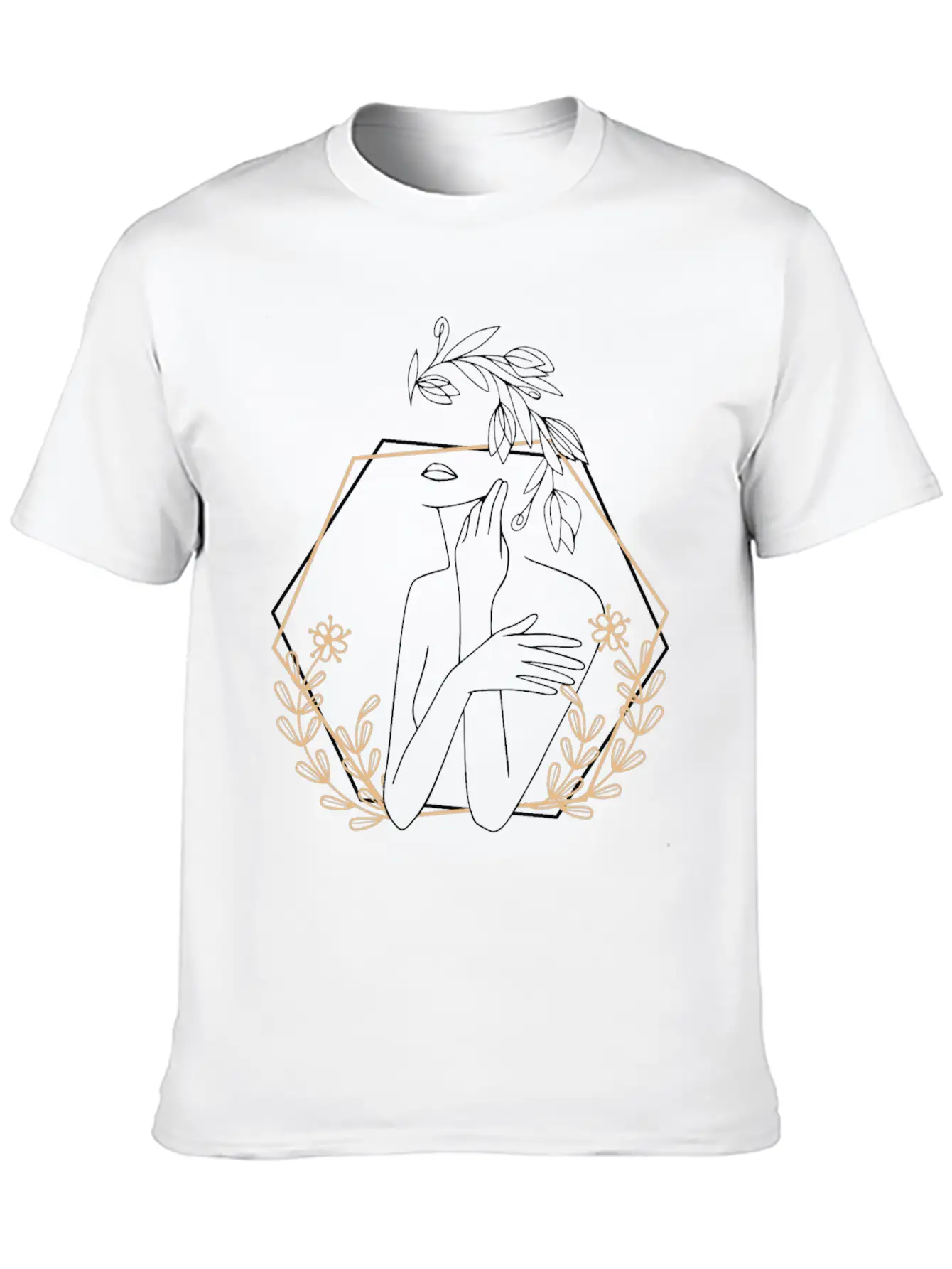 Abstract Woman Essential Cotton Tee For Daily Outfits ¨C Unisex Style