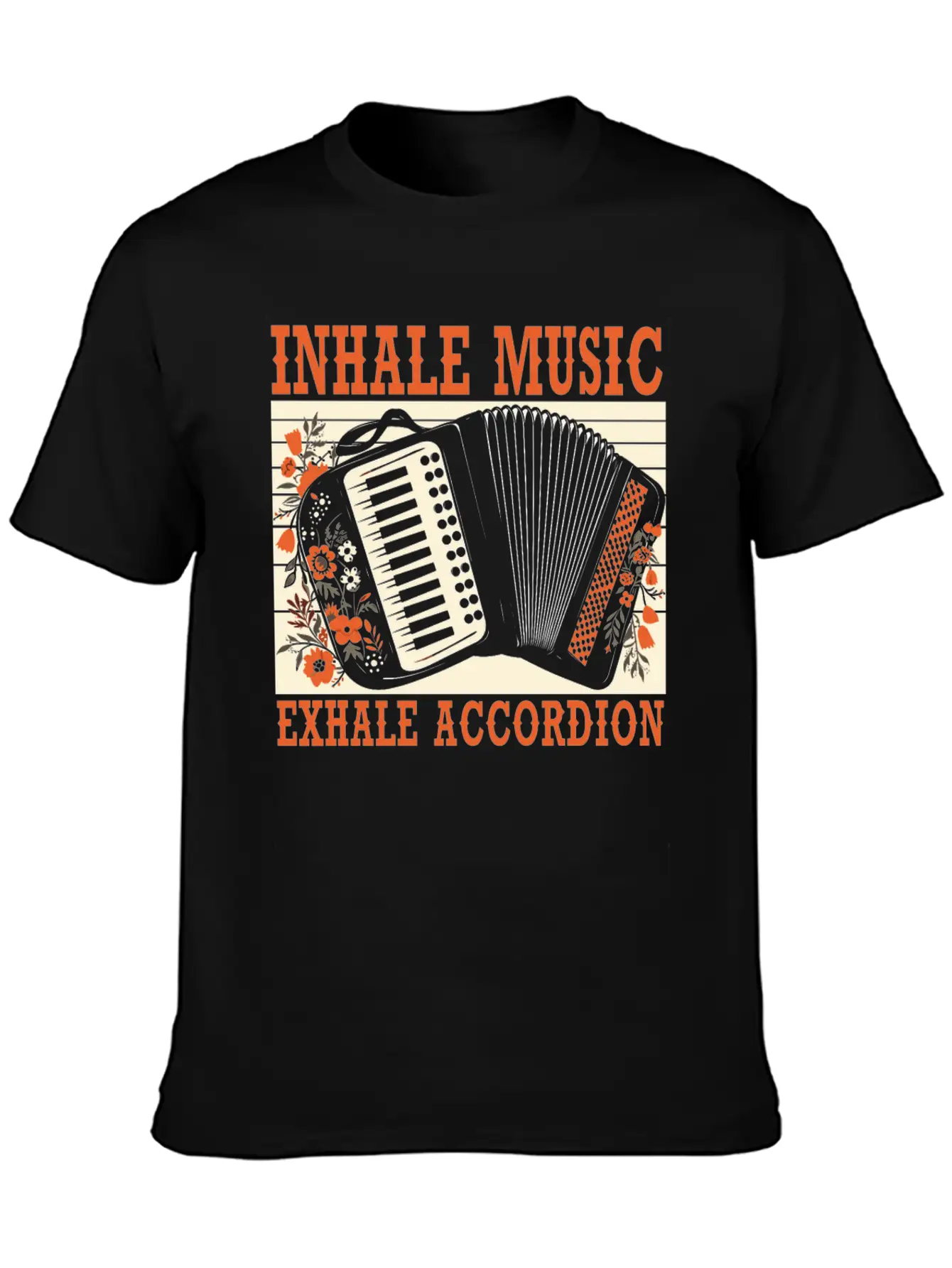 Accordion Player Musical Instrument Accordionist Essential Cotton Tee For Daily Outfits ¨C Unisex Style