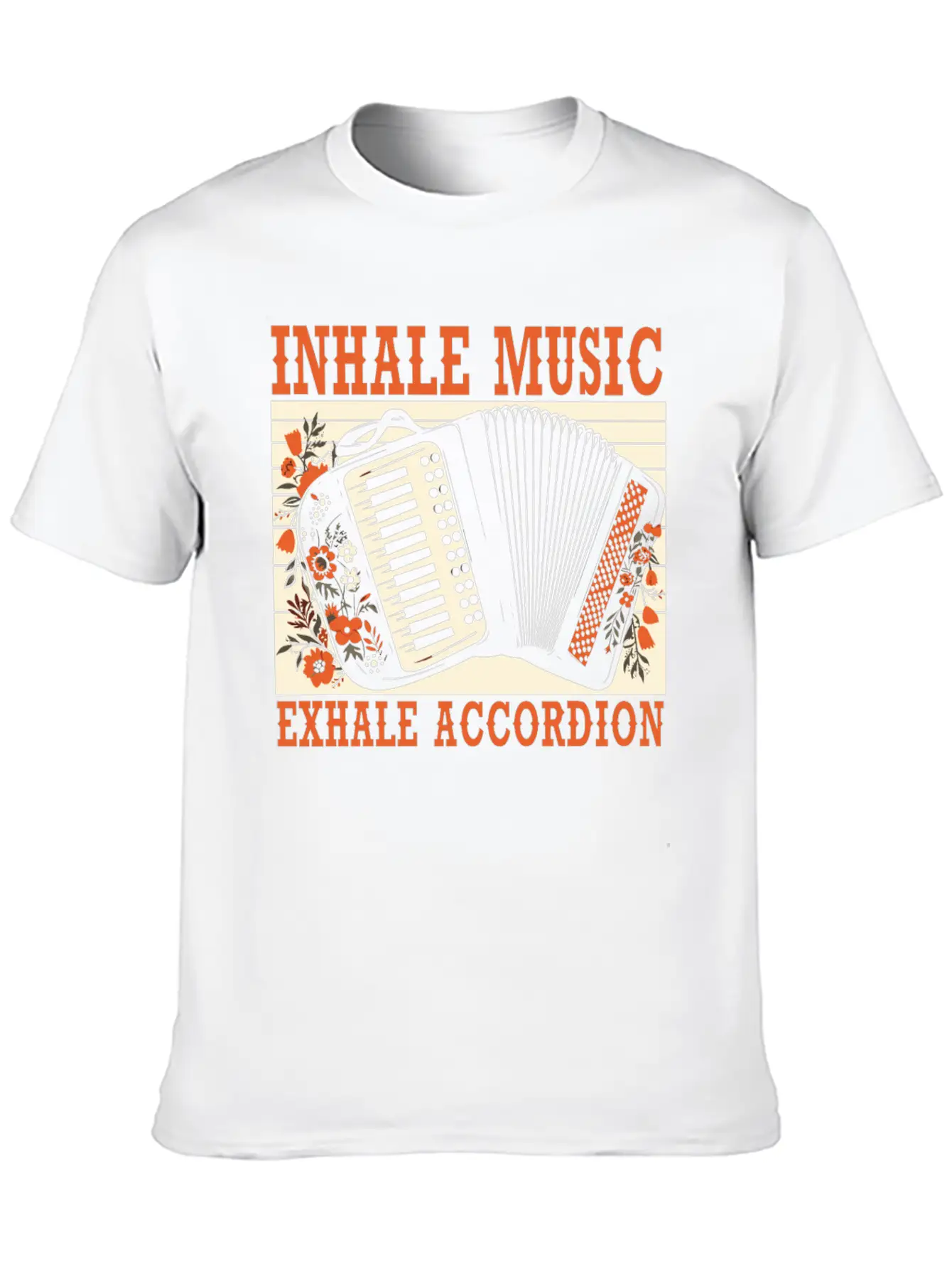 Accordion Player Musical Instrument Accordionist Essential Cotton Tee For Daily Outfits ¨C Unisex Style