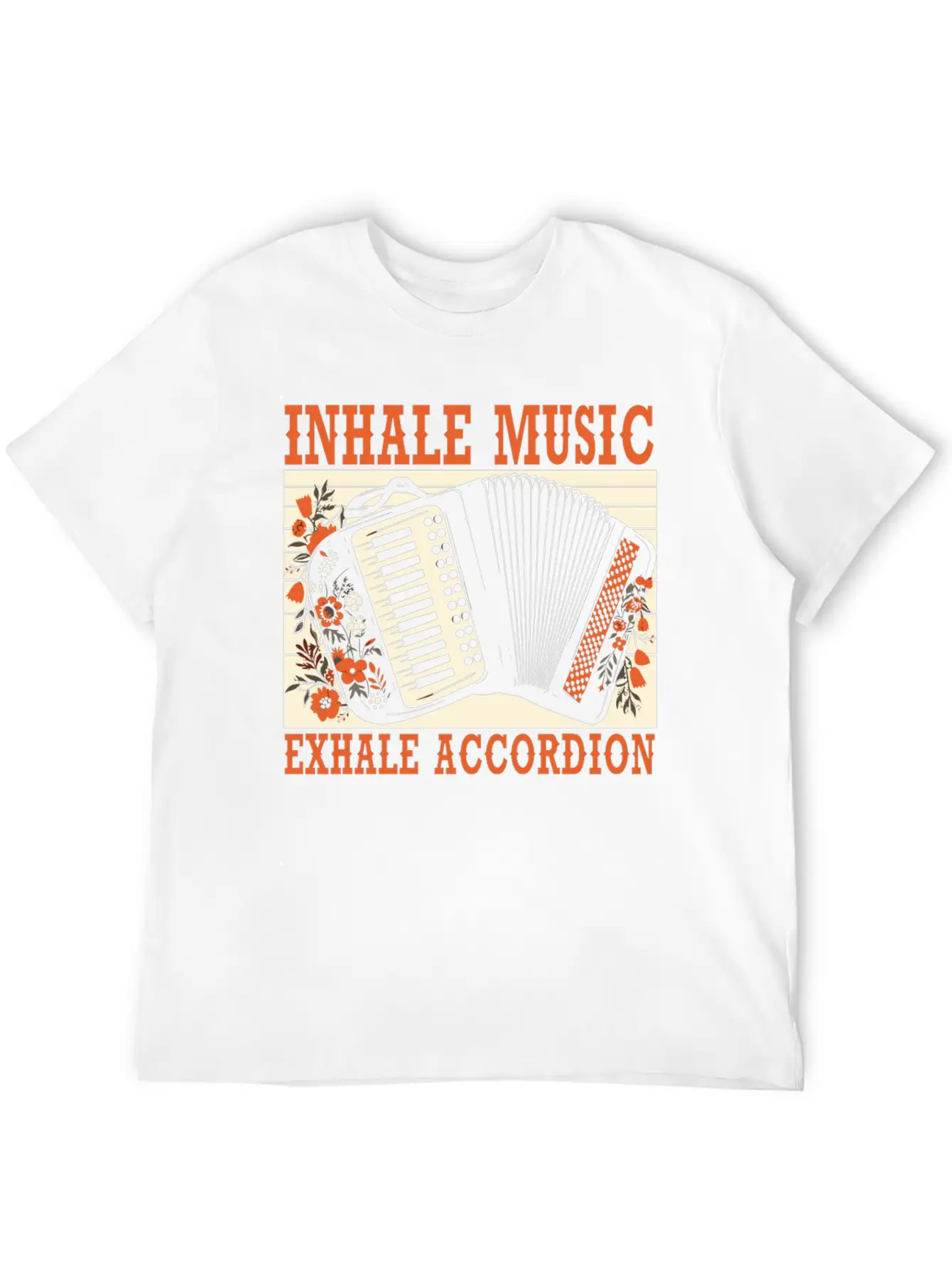 Accordion Player Musical Instrument Accordionist Essential Cotton Tee For Daily Outfits ¨C Unisex Style