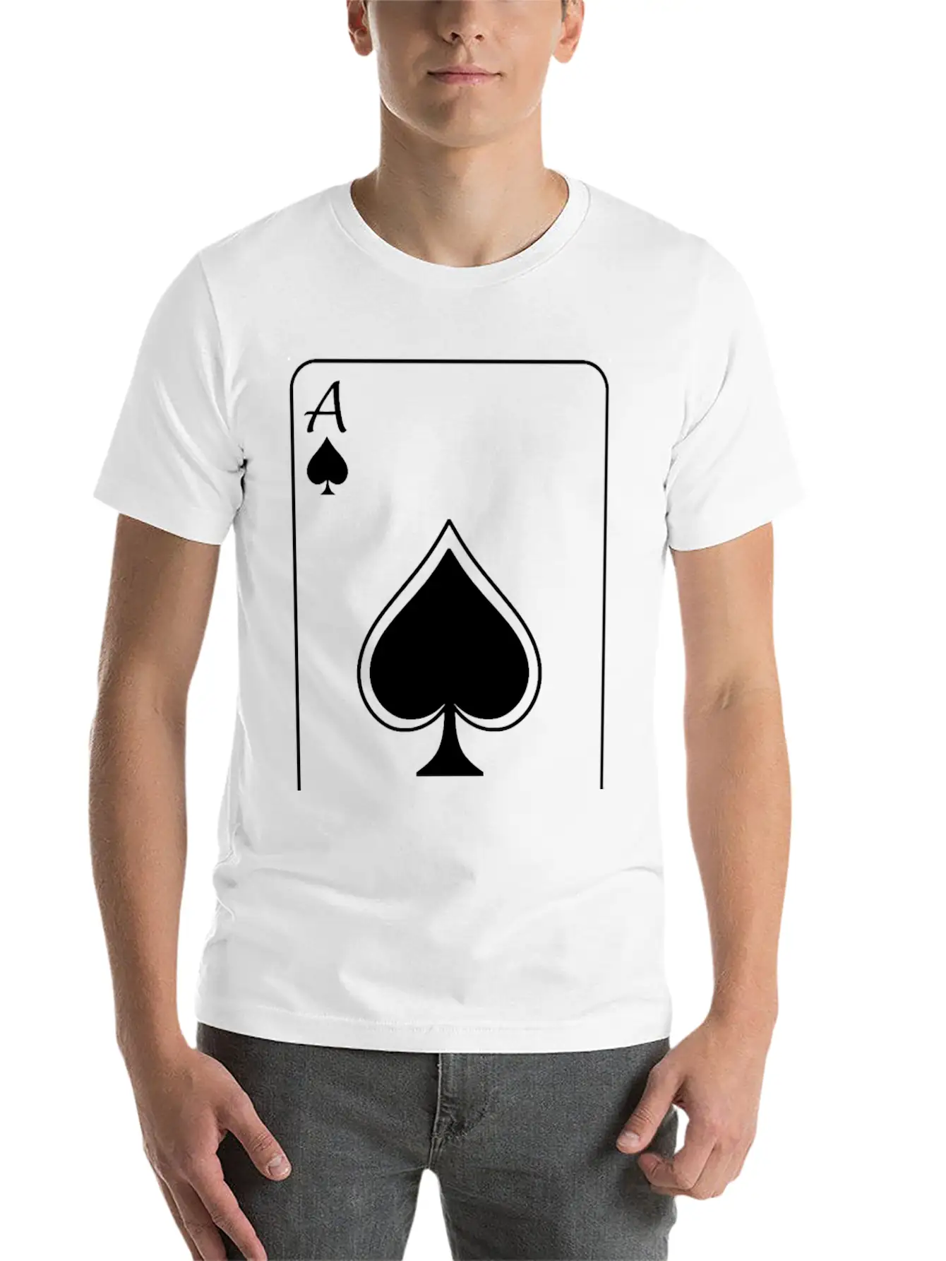 Ace - White Unisex Casual T-Shirt ¨C Clean Design For Daily Comfort