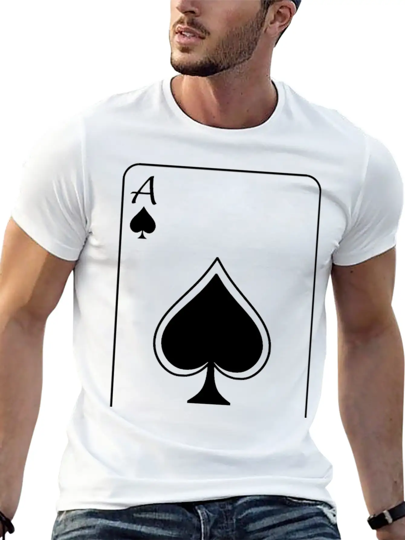 Ace - White Unisex Casual T-Shirt ¨C Clean Design For Daily Comfort