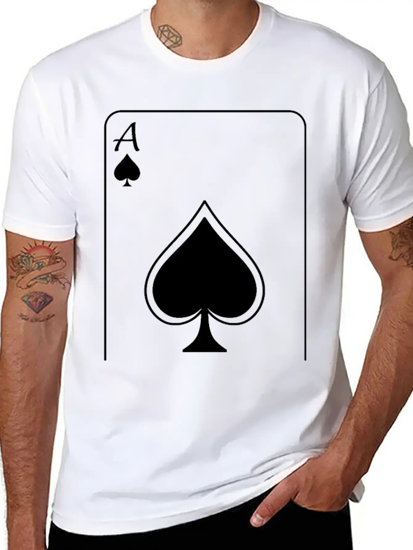 Ace - White Unisex Casual T-Shirt ¨C Clean Design For Daily Comfort