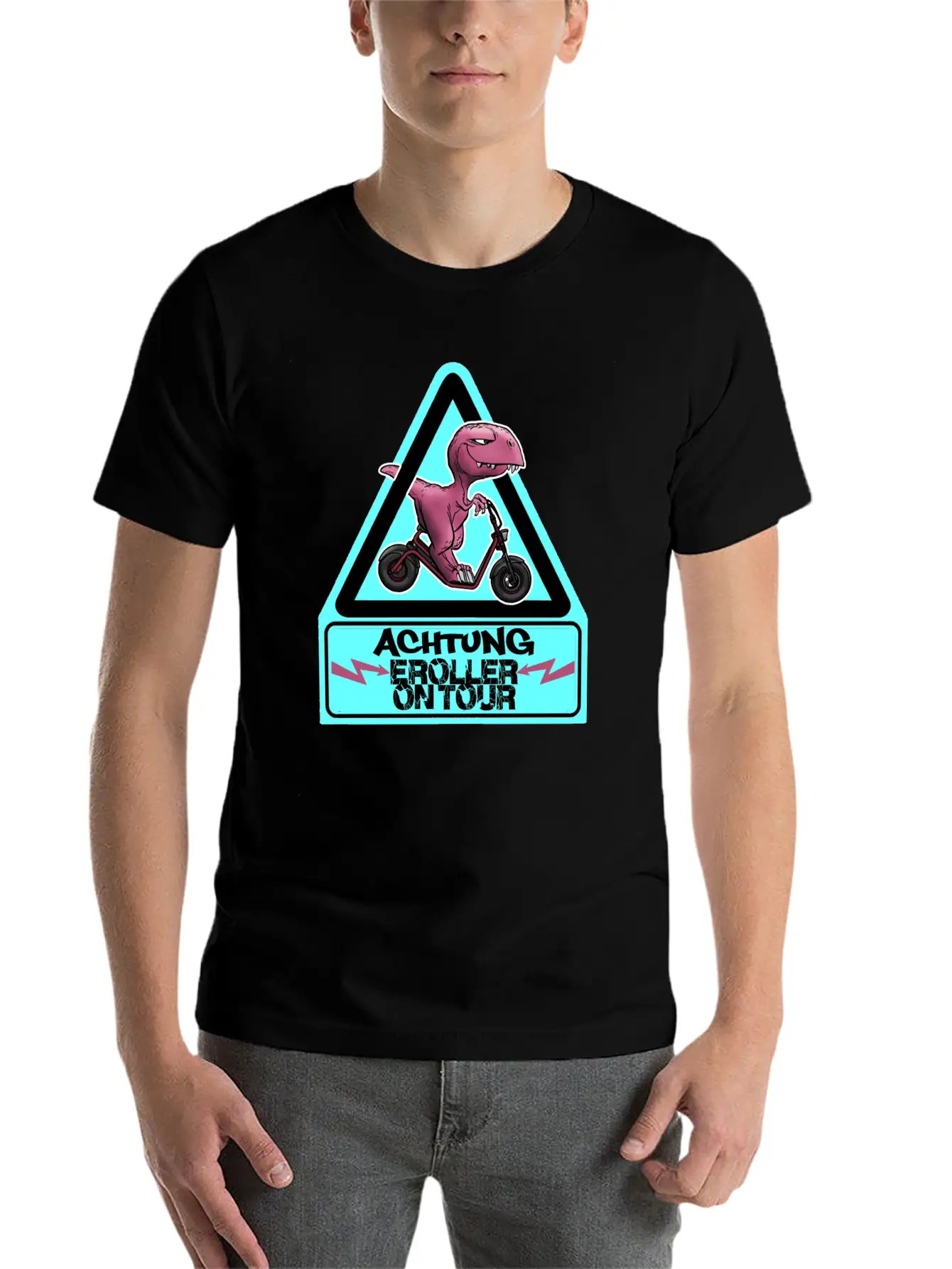Achtung E-Scooter Dino On Tour Basic Graphic T-Shirt ¨C Daily Comfort In Soft Cotton