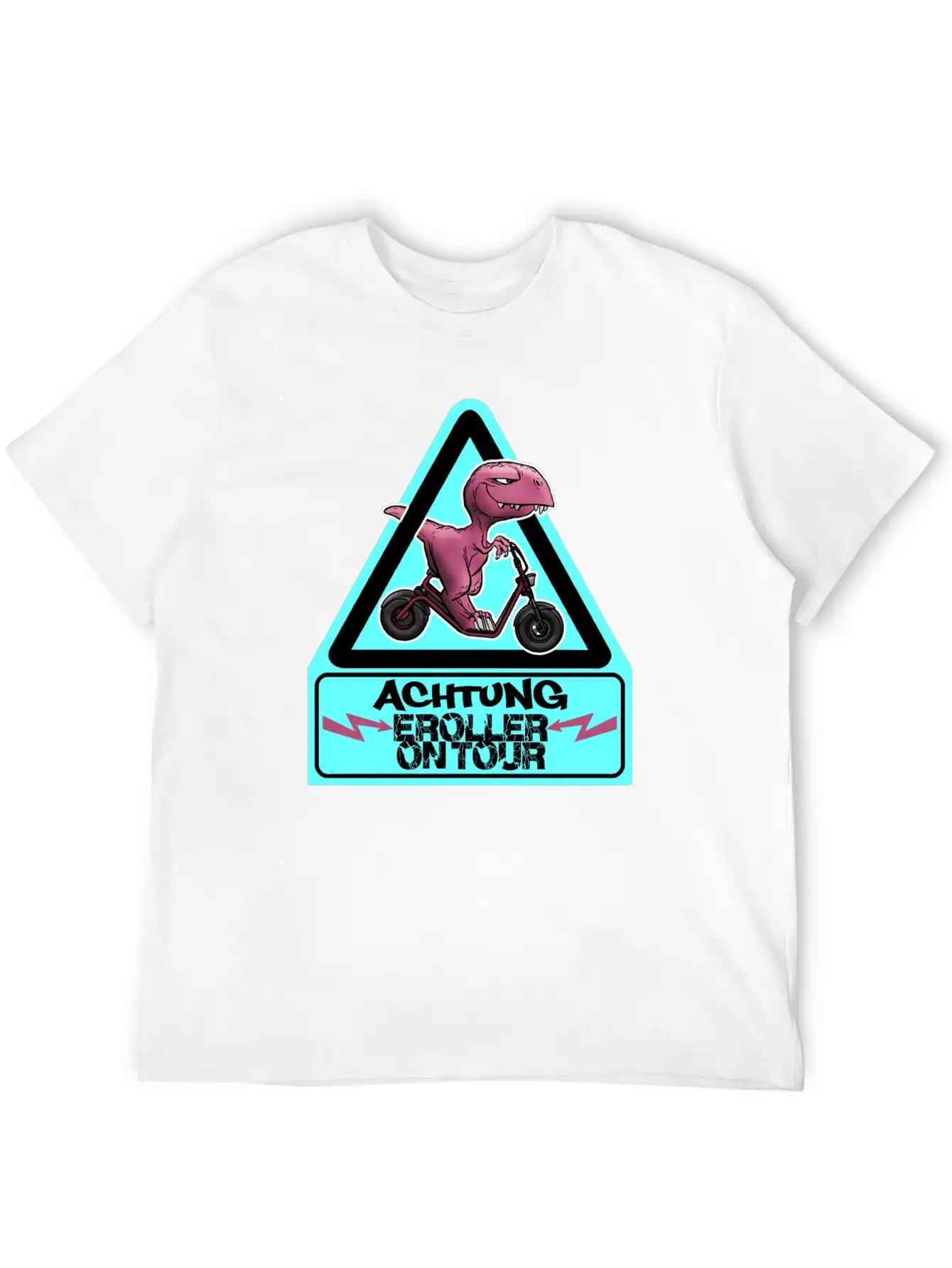 Achtung E-Scooter Dino On Tour Basic Graphic T-Shirt ¨C Daily Comfort In Soft Cotton