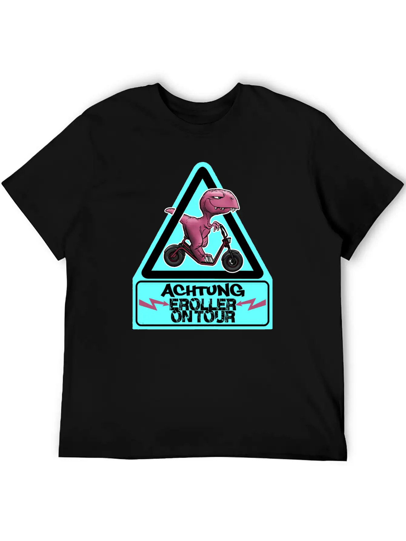 Achtung E-Scooter Dino On Tour Basic Graphic T-Shirt ¨C Daily Comfort In Soft Cotton
