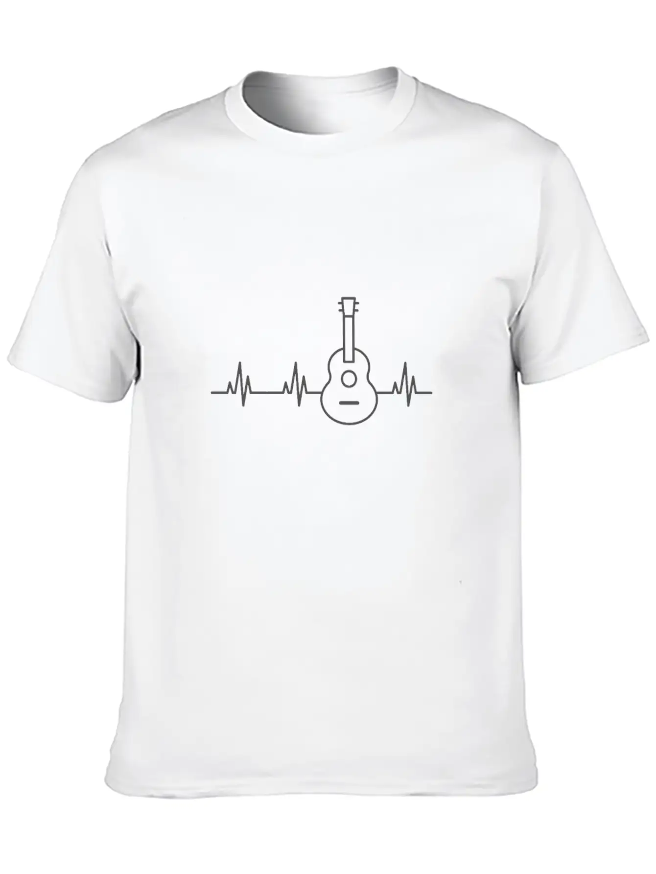 Acoustic Guitar Heartbeat Shirt Unisex Casual T-Shirt ¨C Clean Design For Daily Comfort